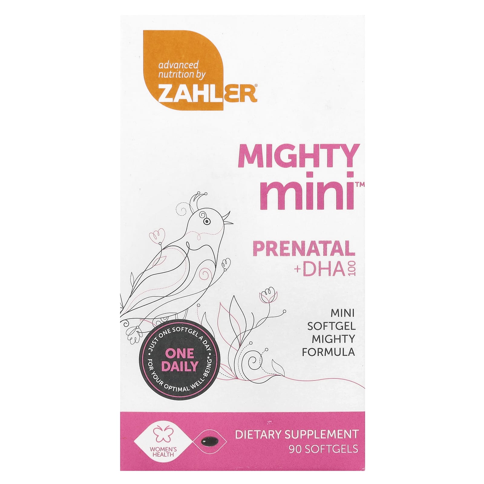 Zahler Mighty Mini Prenatal DHA 100 мг 90 мягких таблеток 6690₽