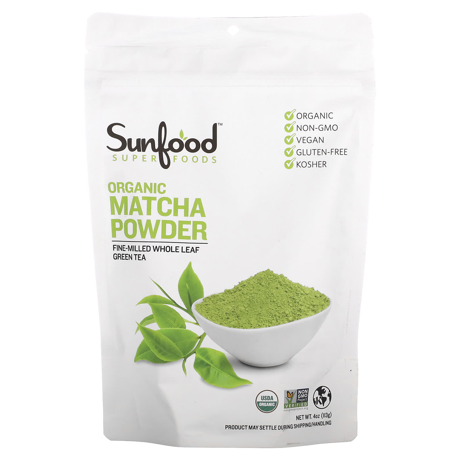 Sunfood Superfoods органический матча в порошке 113 г 4 унции 4390₽