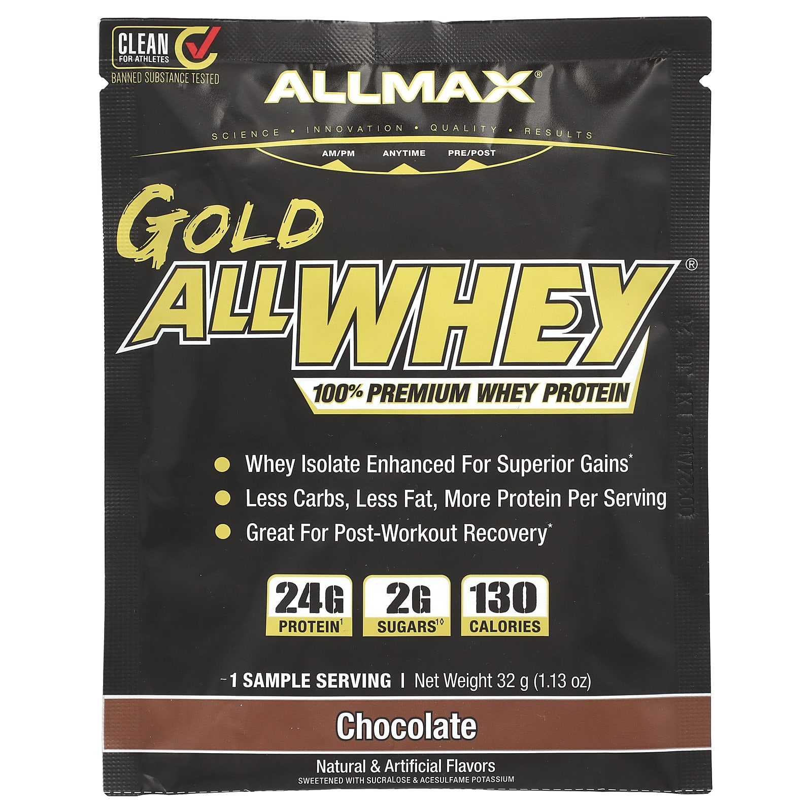 ALLMAX Gold All Whey 100 сывороточный протеин премиального качества шоколад 32 г 113 унции 1590₽