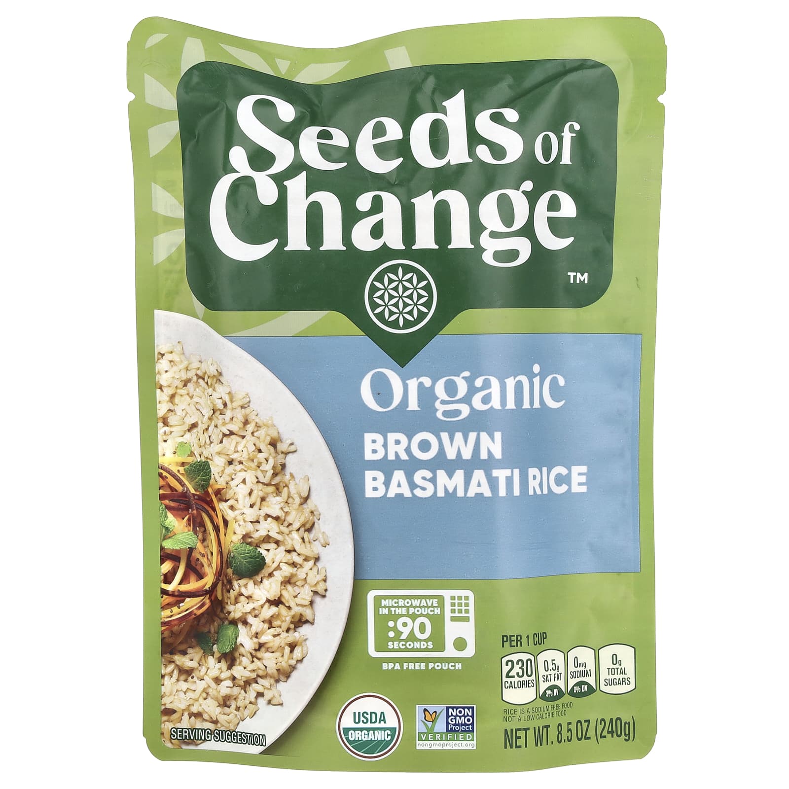 Seeds of Change Органический коричневый рис басмати 240 г 85 унции 1590₽