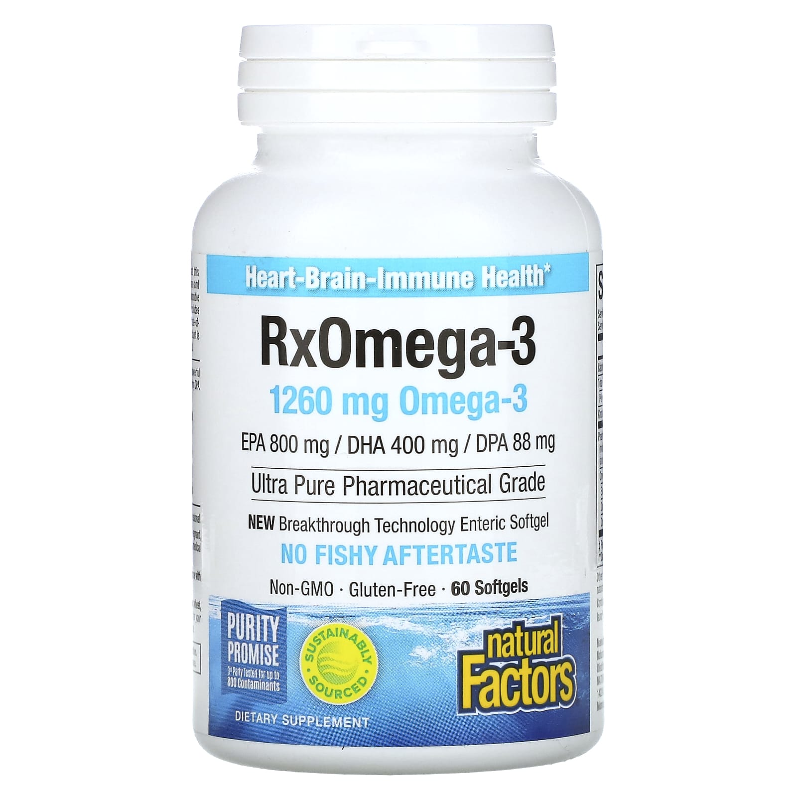 Natural Factors RxOmega-3 1260 мг 60 капсул 630 мг в 1 капсуле 3490₽
