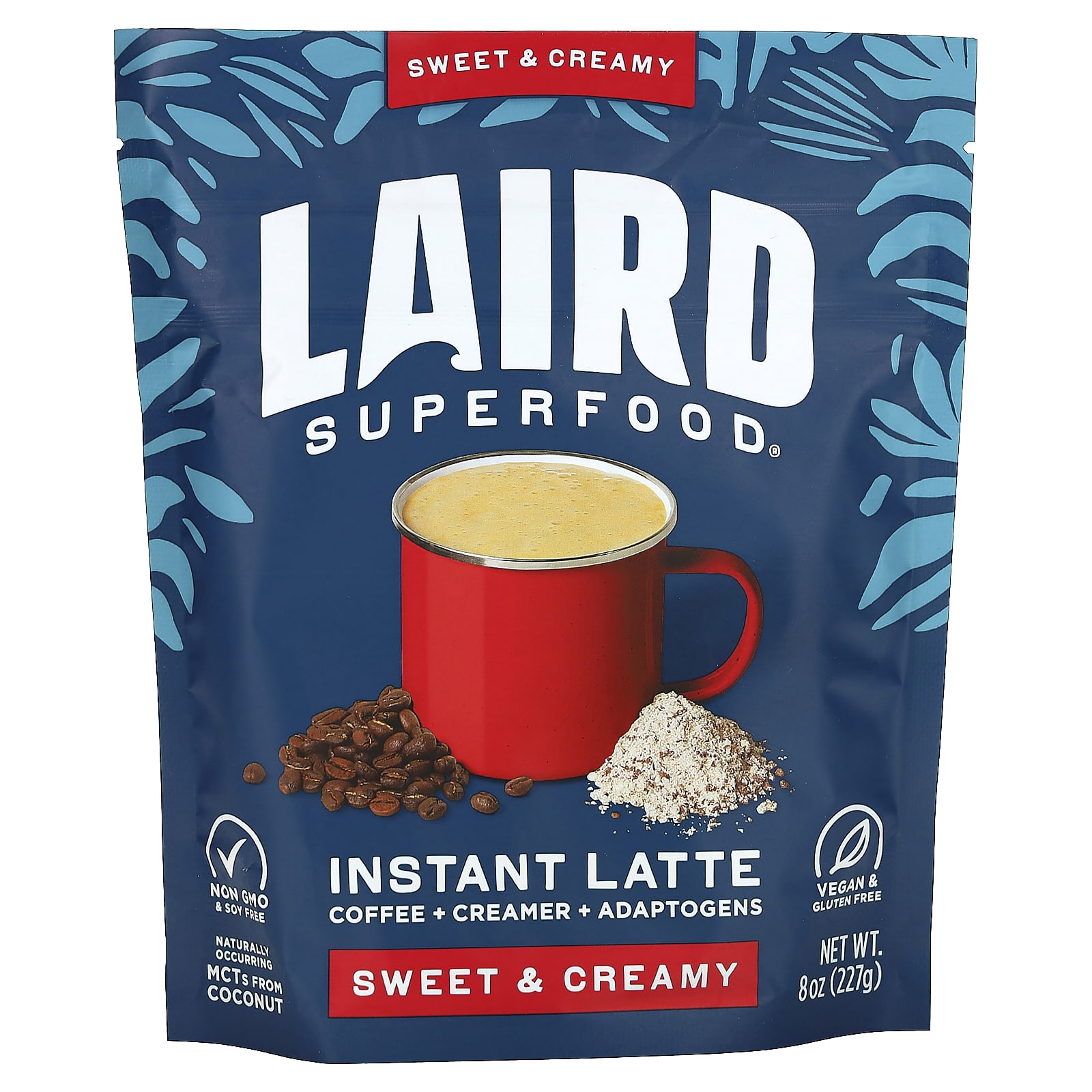 Laird Superfood растворимый латте кофе со сливками и адаптогенами сладкий и сливочный 227 г 8 унций 3590₽