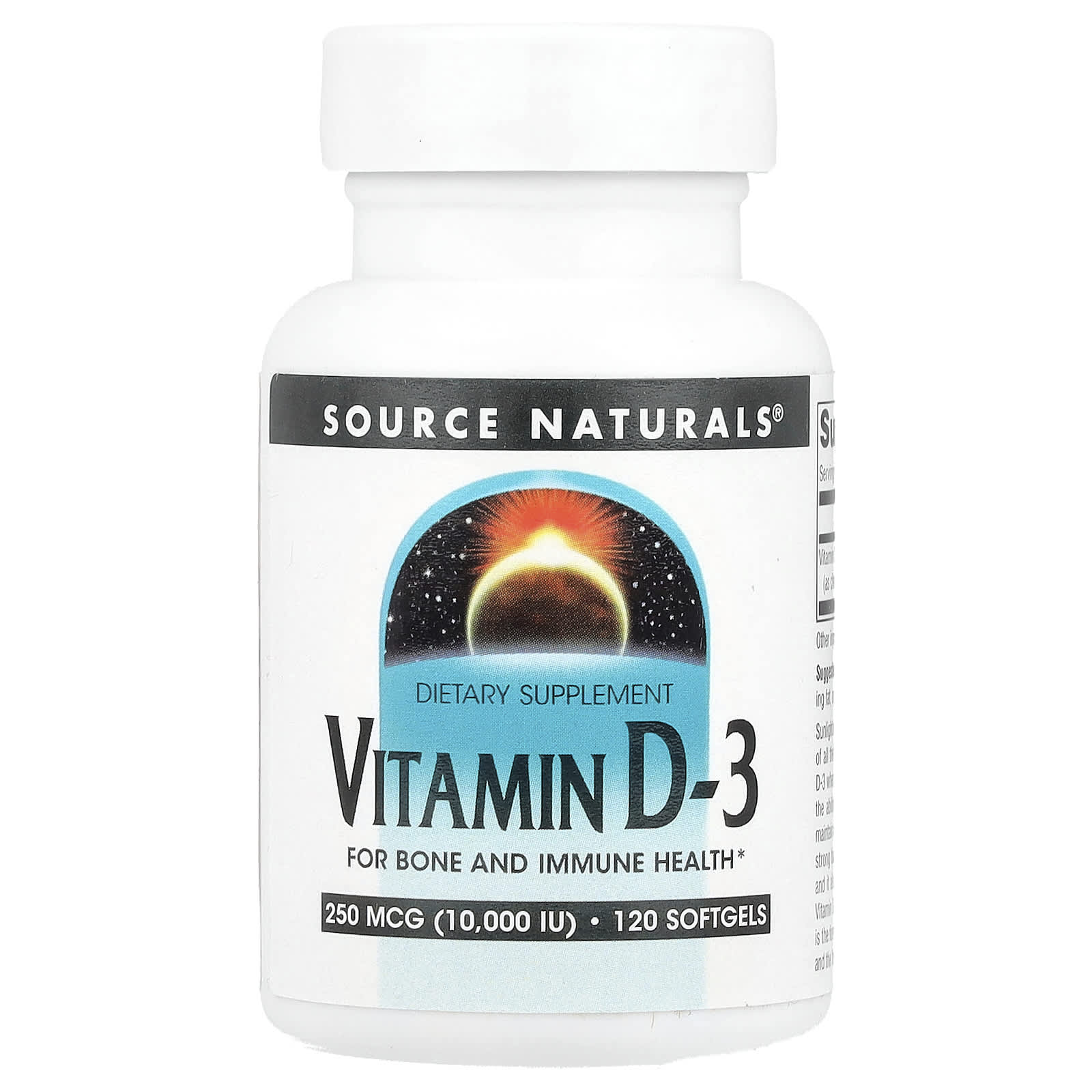 Source Naturals витамин D3 10 000 МЕ 120 капсул 2190₽