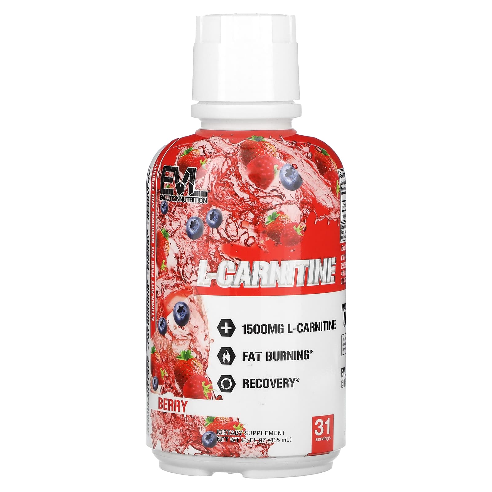 EVLution Nutrition L-карнитин ягодный вкус 465 мл 16 жидк унций 2290₽