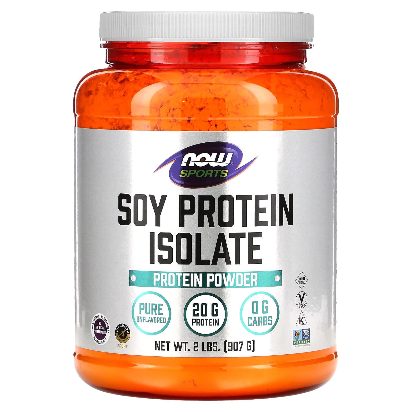 NOW Foods Sports изолят соевого белка натуральный с нейтральным вкусом 907 г 2 фунта 5590₽