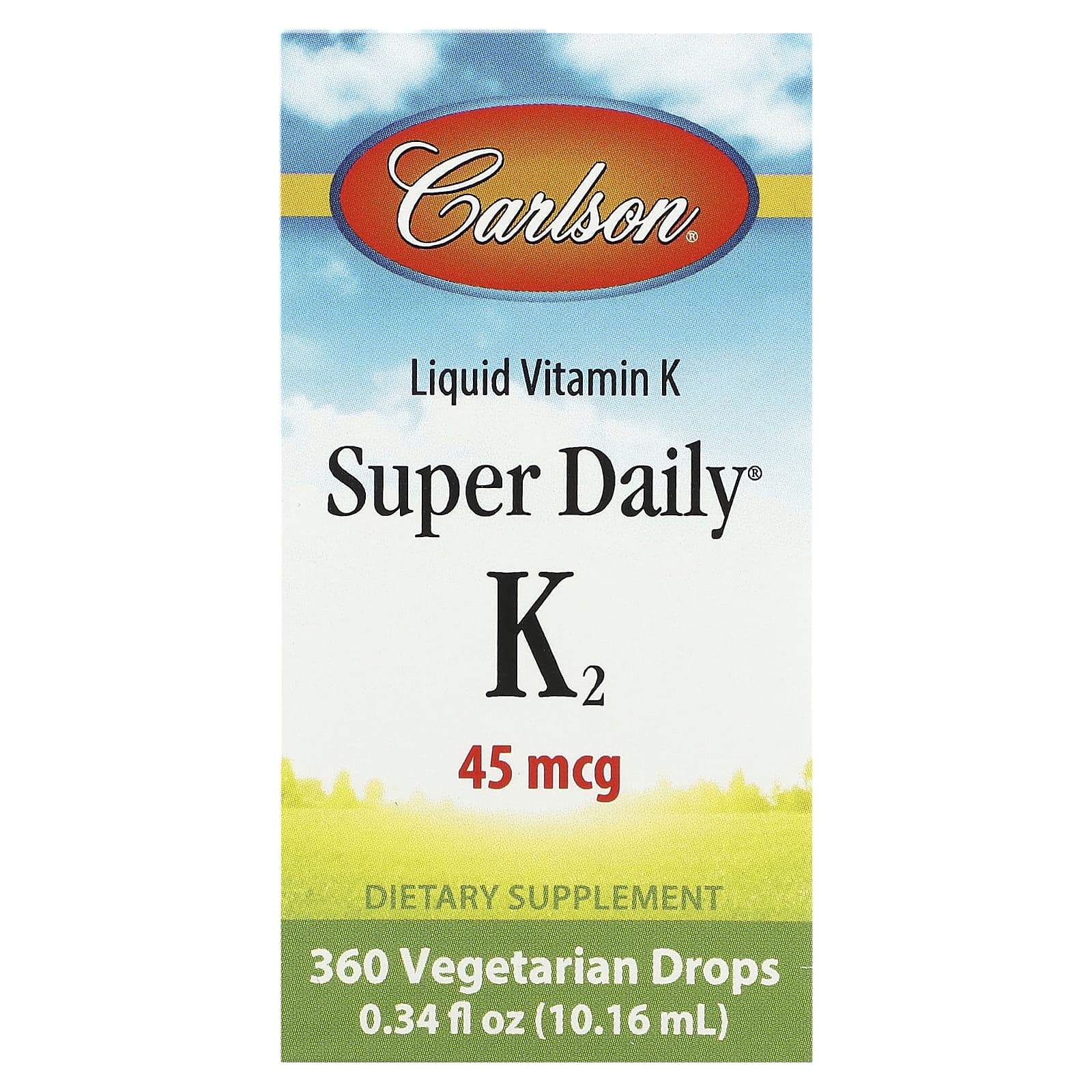 Carlson Liquid Vitamin K Super Daily K2 45 мкг 1016 мл 034 жидк Унции 4890₽