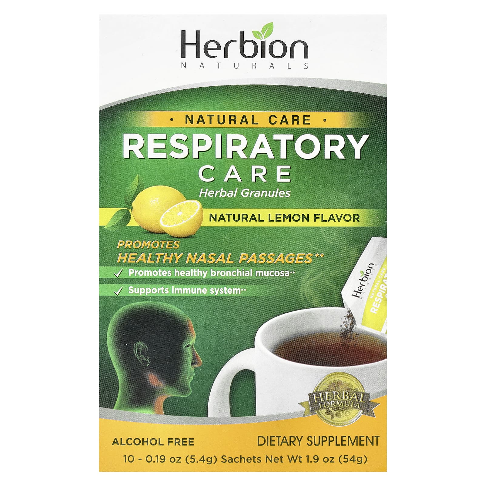 Herbion Naturals Respiratory Care травяные гранулы натуральный лимон 10 пакетиков по 54 г 019 унции 1890₽