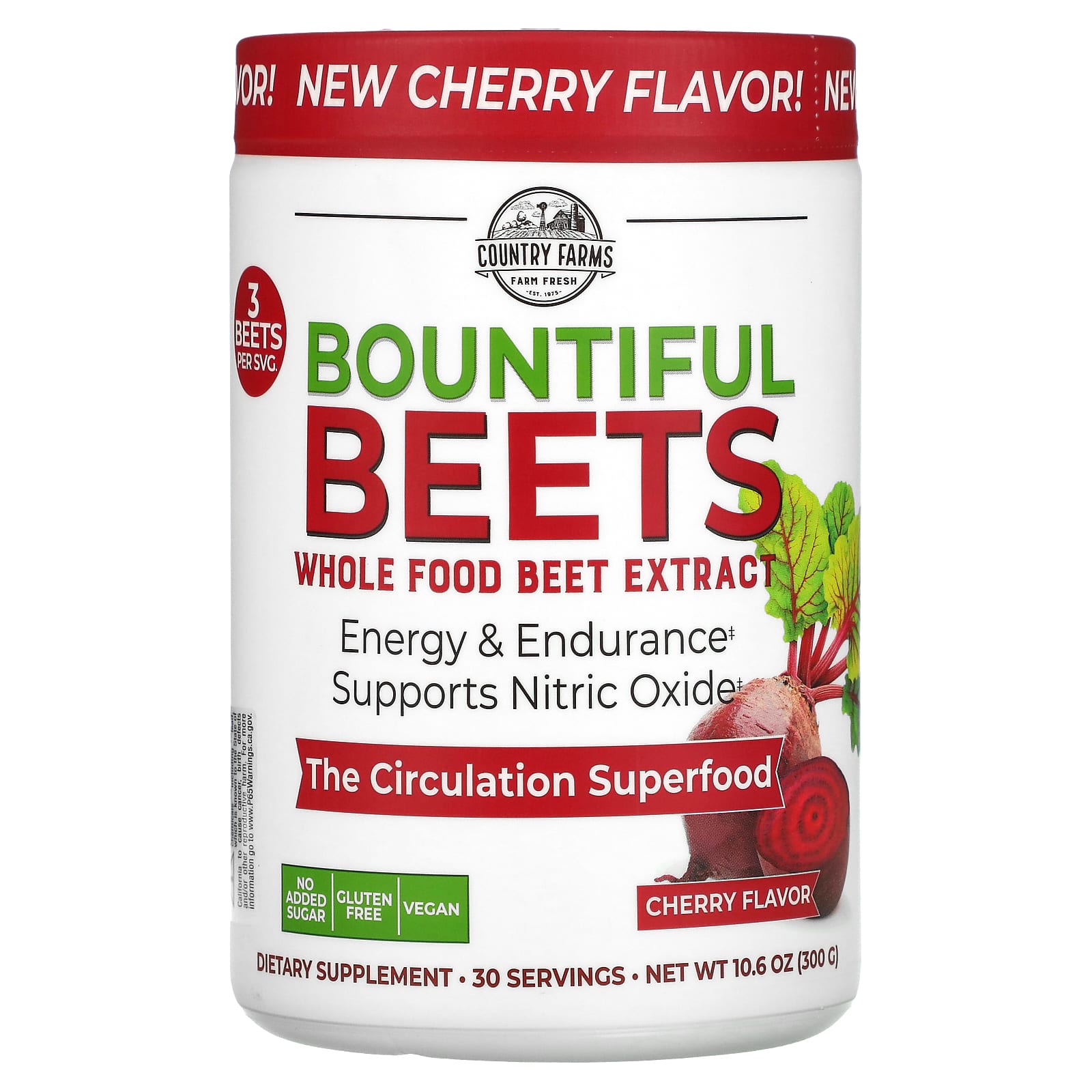 Country Farms Bounful Beets экстракт цельной свеклы вишневый вкус 300 г 106 унции 3790₽