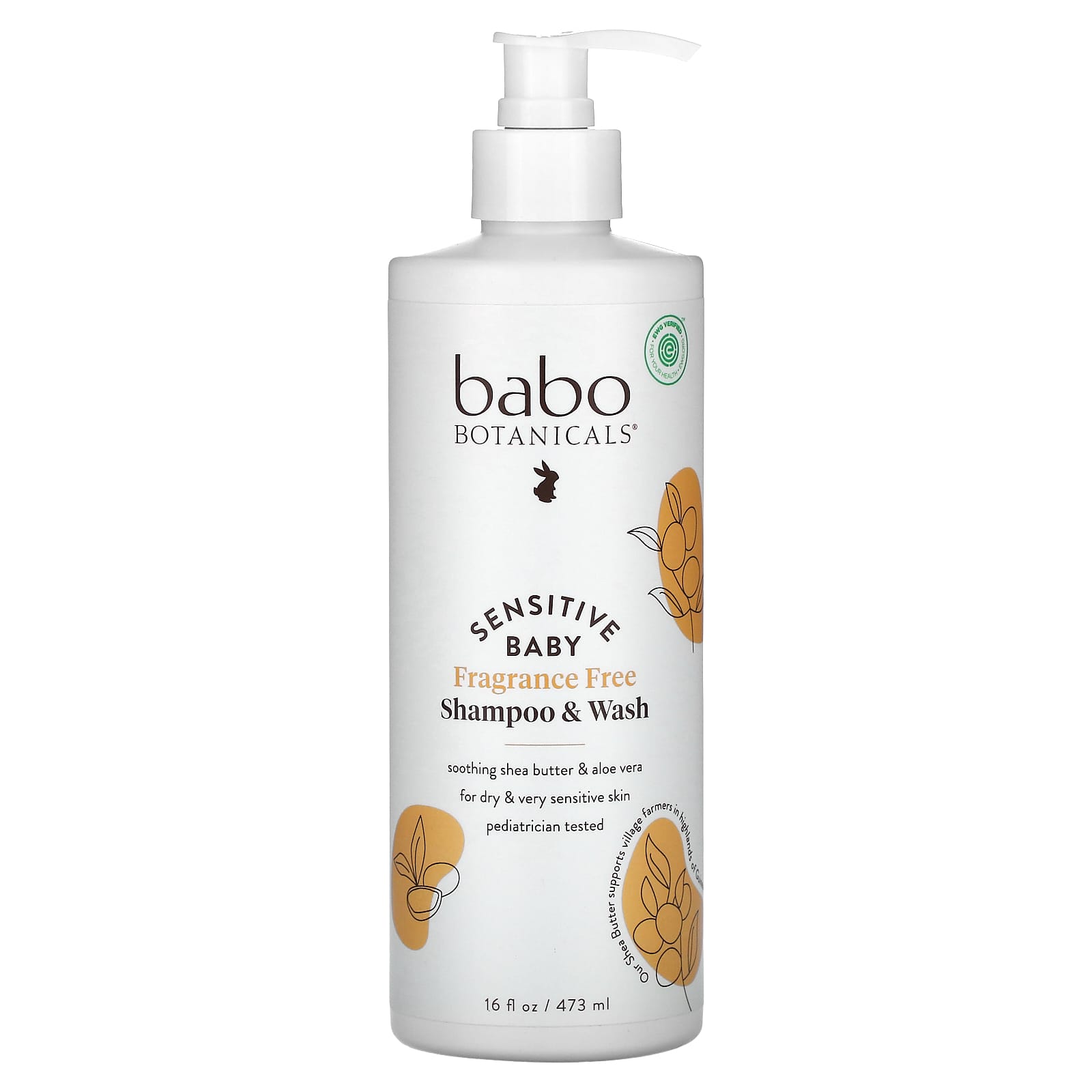 Babo Botanicals Sensitive Baby шампунь и гель для душа не содержит отдушек 16 ж унц 473 мл 3690₽