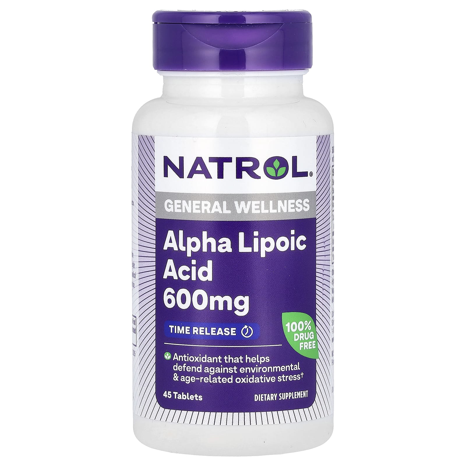 Natrol Альфа-липоевая кислота медленное высвобождение 600 мг 45 таблеток 4090₽