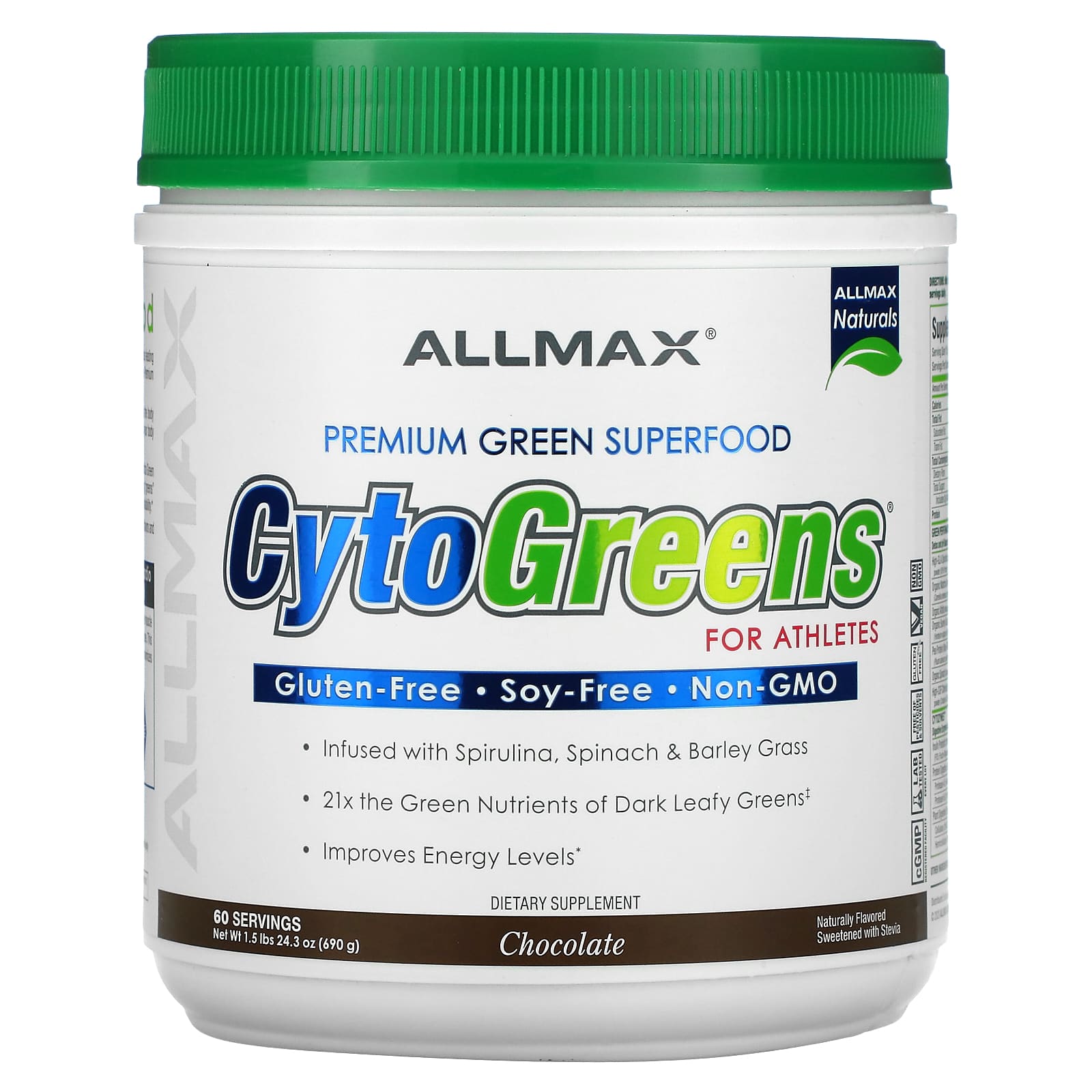 ALLMAX CytoGreens зеленый суперфуд премиального качества для спортсменов шоколад 690 г 15 фунта 10890₽