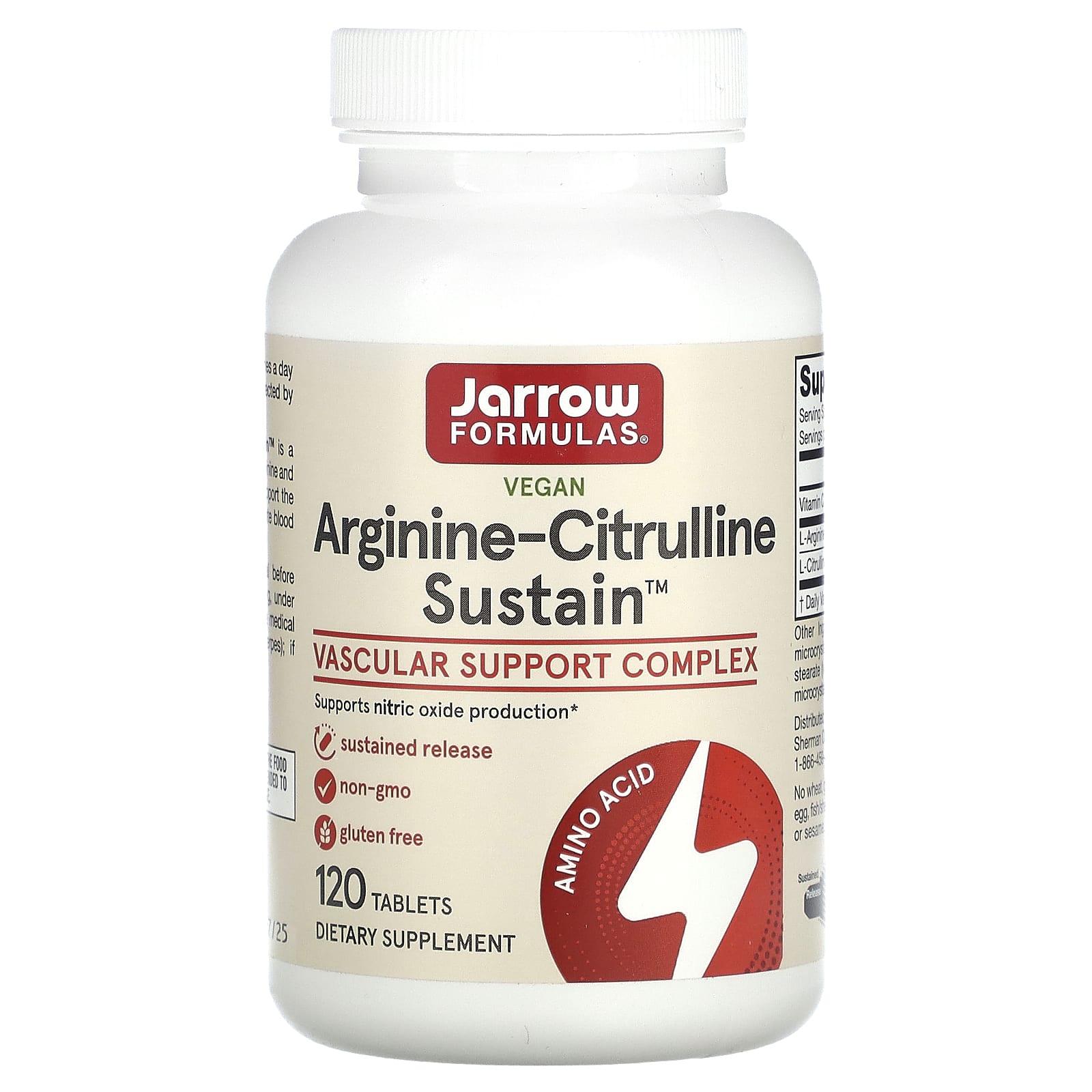 Jarrow Formulas Arginine-Citrulline Sustain аргинин и цитруллин 120 таблеток 4590₽