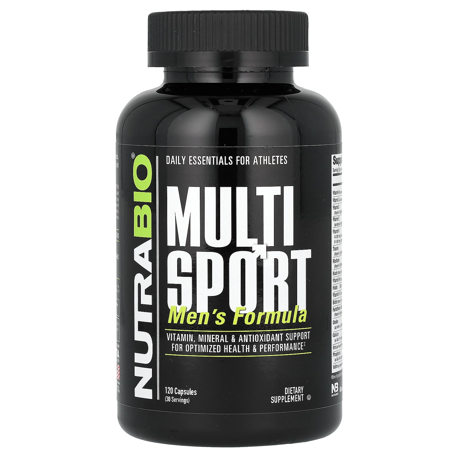 NutraBio MultiSport мультивитаминная добавка для мужчин 120 капсул 6090₽