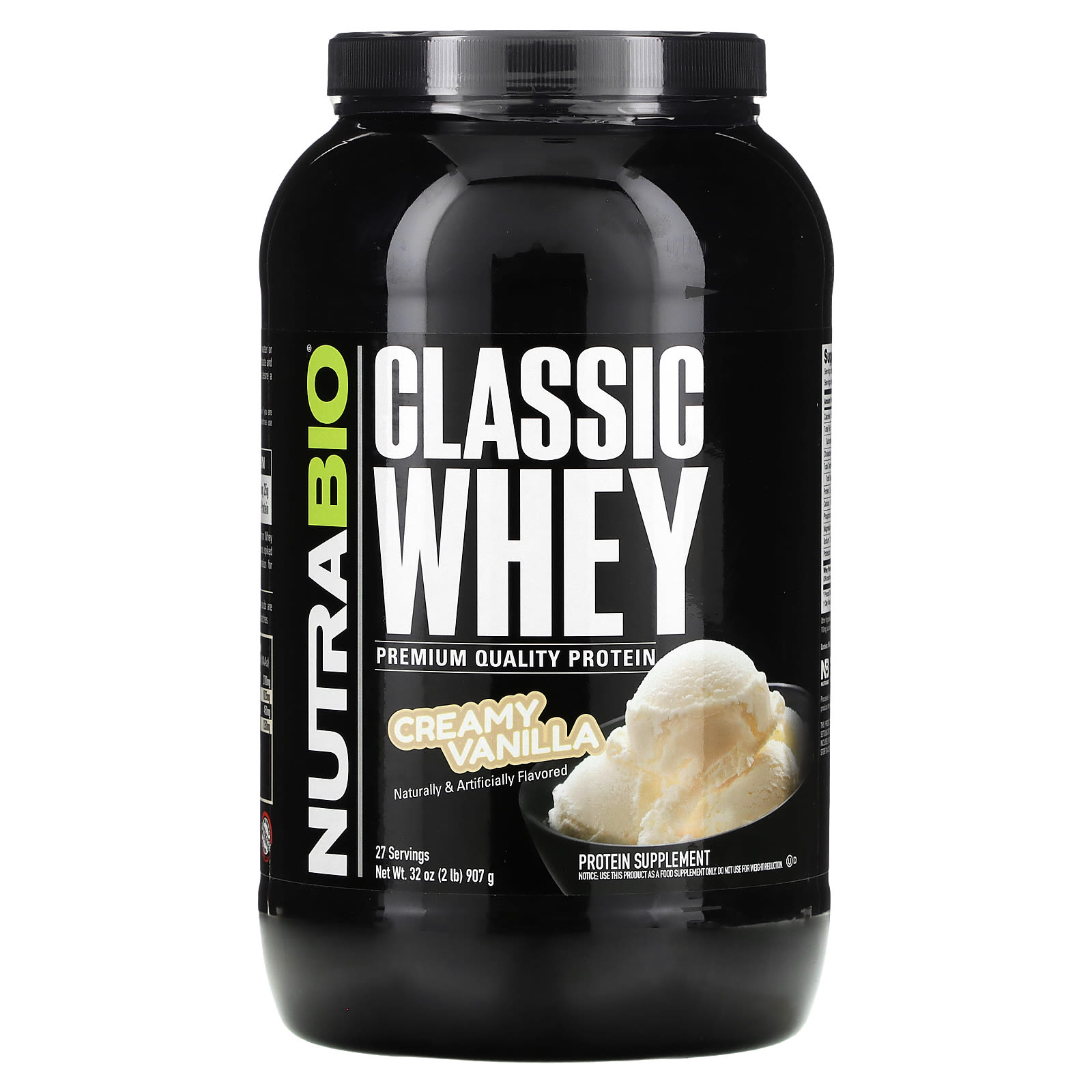 NutraBio Classic Whey Protein сливочный ваниль 907 г 2 фунта 7990₽