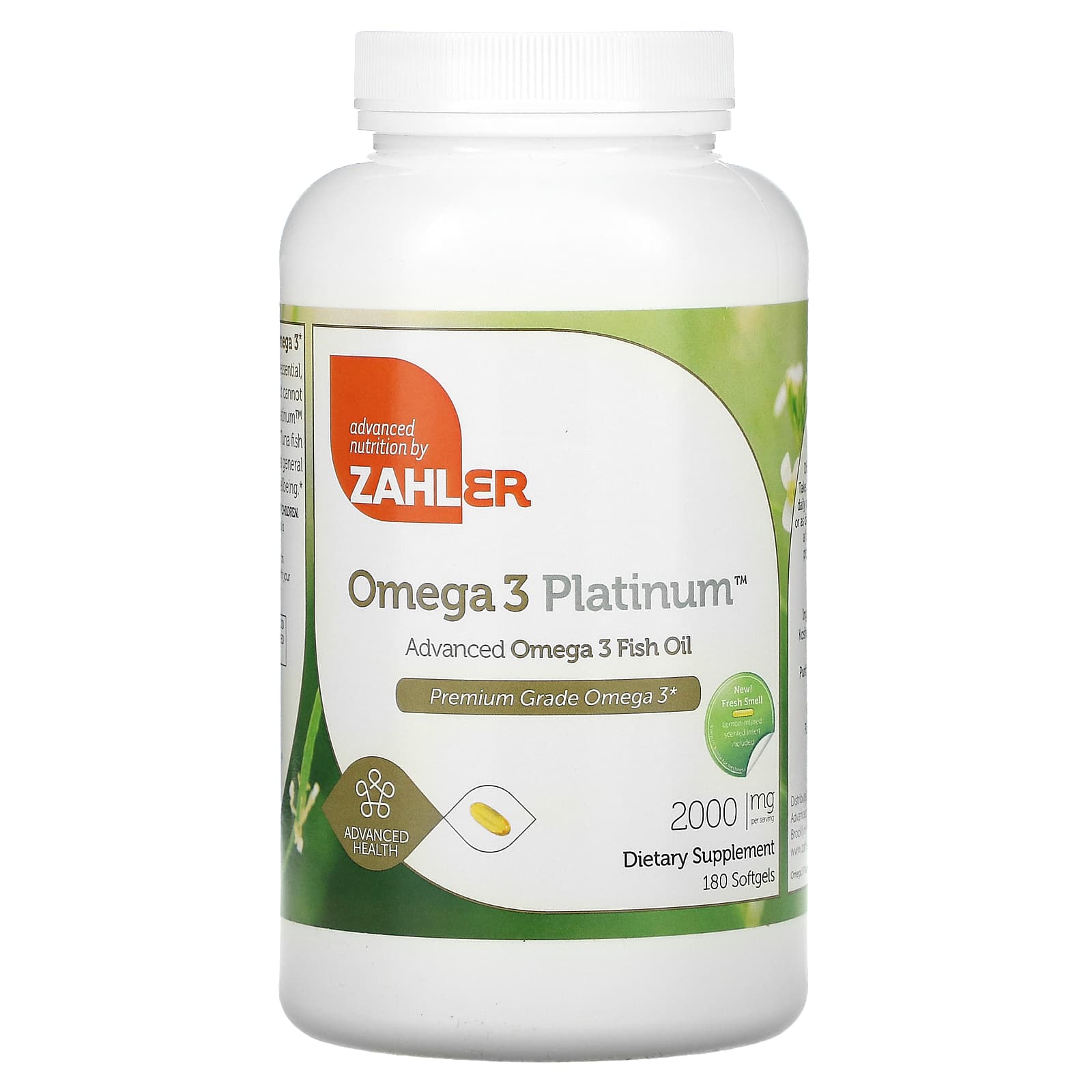 Zahler Omega 3 Platinum рыбий жир с омега-3 улучшенная формула 2000 мг 180 капсул 1000 мг в 1 капсуле 10490₽