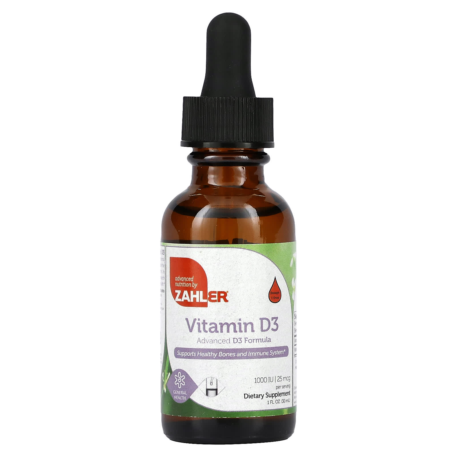 Zahler витамин D3 улучшенная формула D3 1000 МЕ 30 мл 1 жидк унция 2790₽