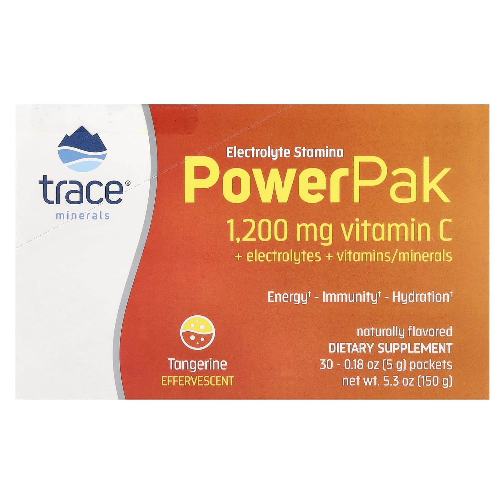 Trace Minerals электролит для повышения выносливости PowerPak со вкусом мандарина 30 пакетиков по 5 г 018 унции 3390₽