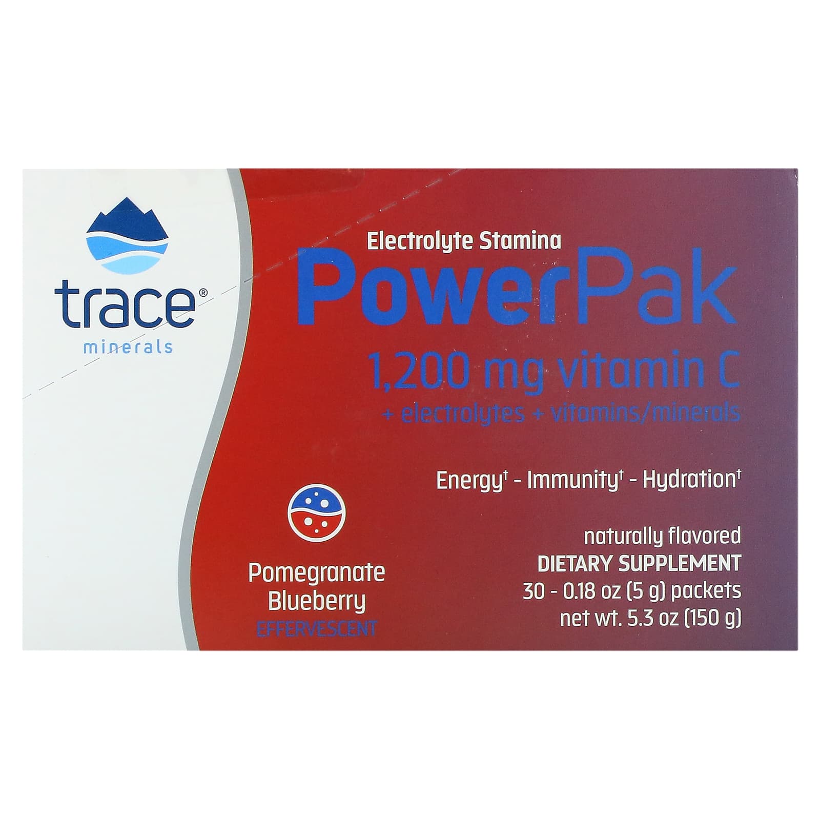 Trace Minerals электролит для повышения выносливости PowerPak со вкусом граната и черники 30 пакетиков по 5 г 018 унции 3390₽