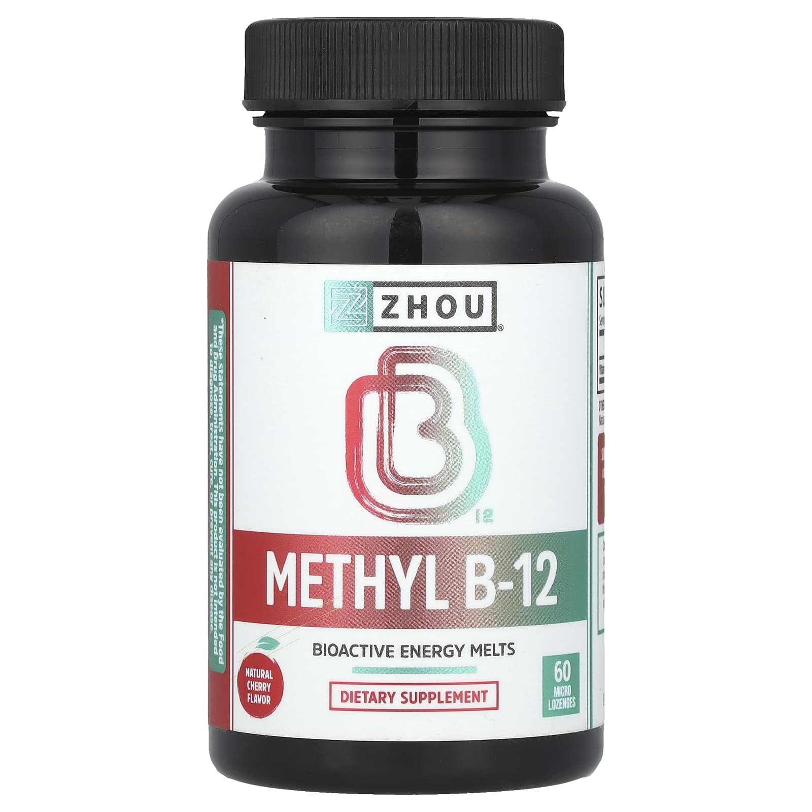 Zhou Nutrition, Methyl B-12, натуральная вишня, 60 микроладсов
