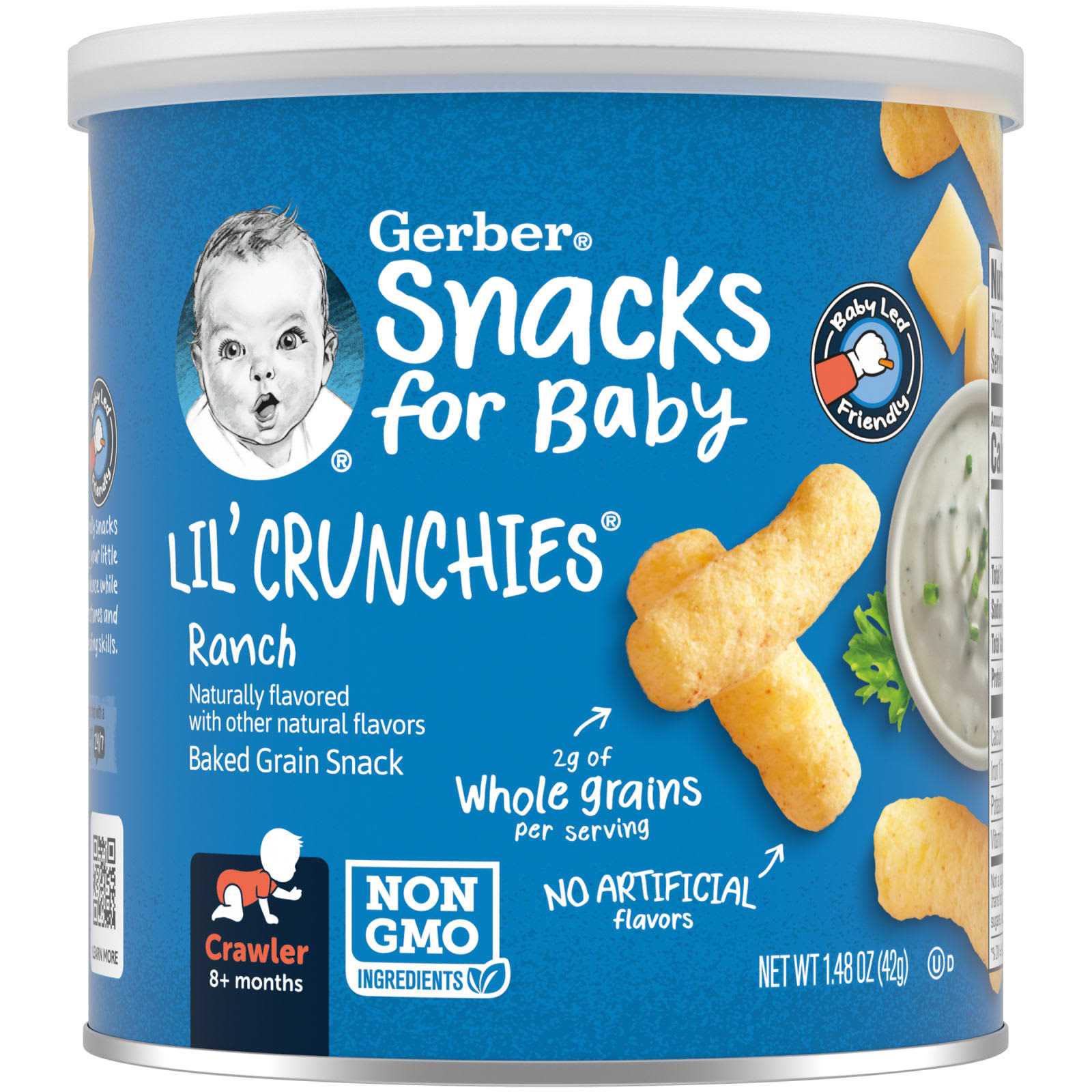 Gerber Snacks for Baby Lil Crunchies снек из запеченного зерна для детей от 8 месяцев Ranch 42 г 148 унции 1490₽