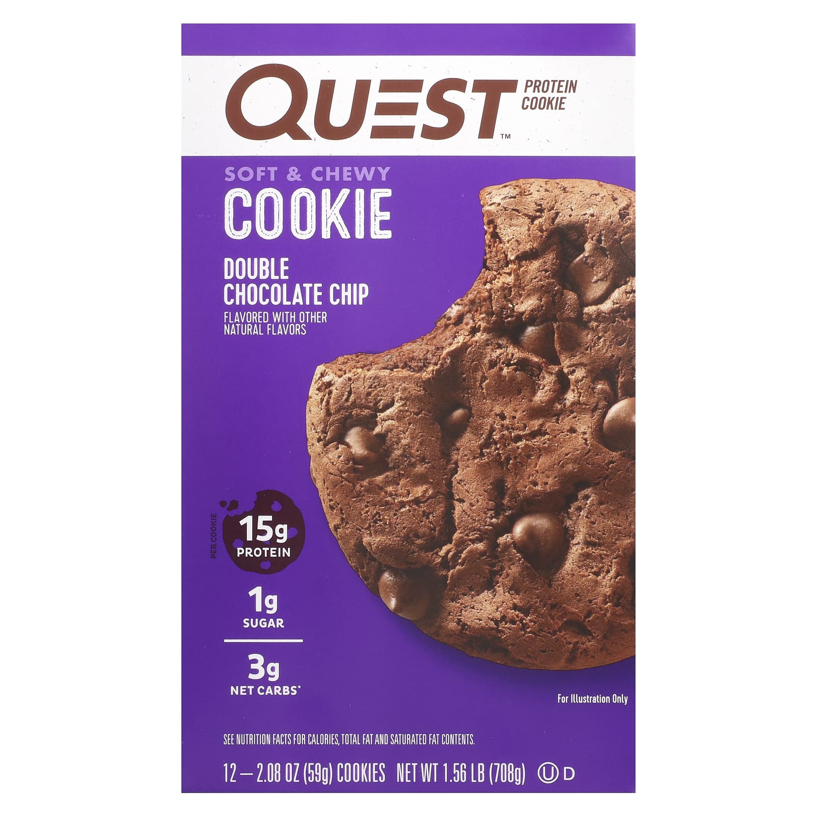 Quest Nutrition Protein Cookie двойная шоколадная крошка 12 штук 59 г 208 унции 5390₽