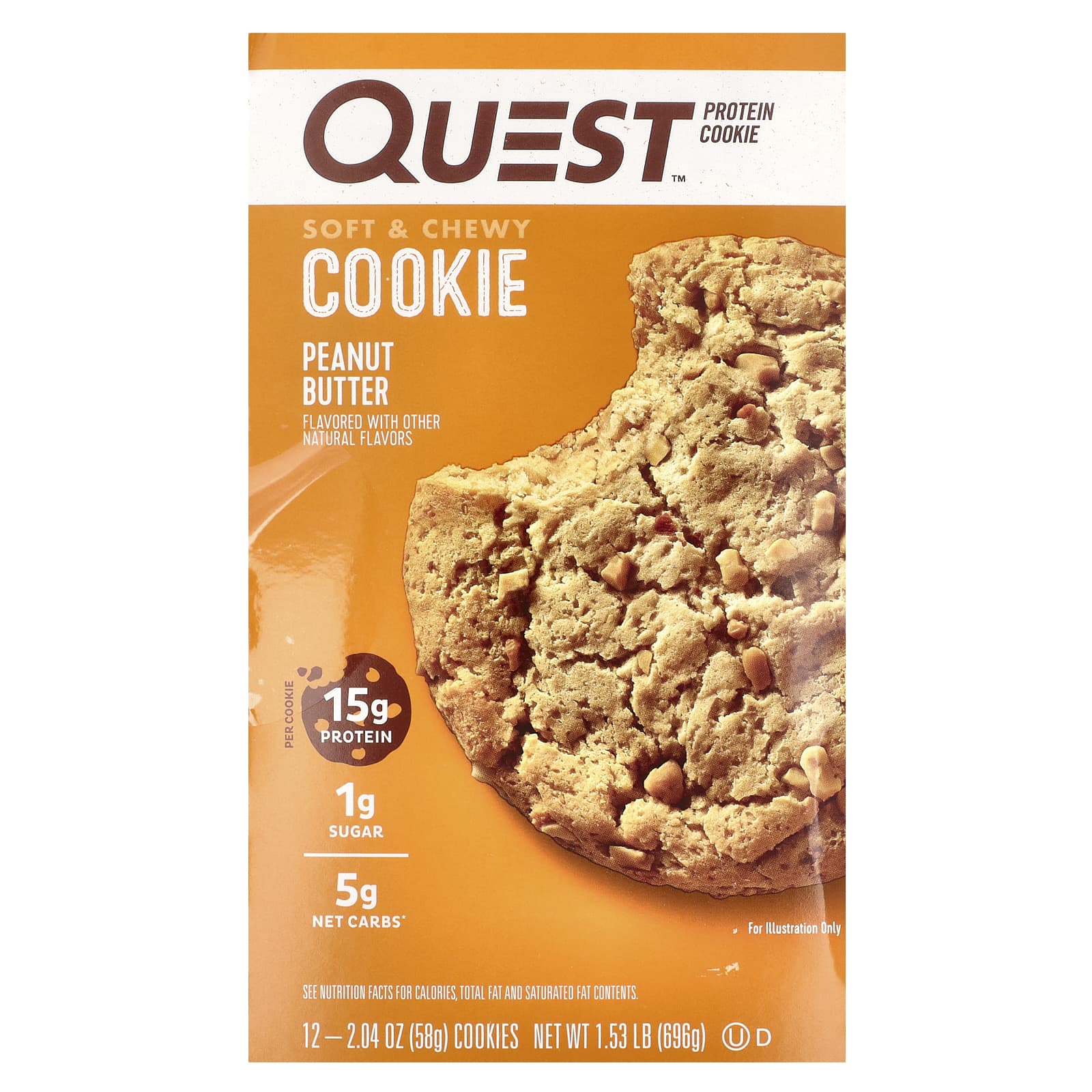 Quest Nutrition Protein Cookie арахисовая паста 12 штук 58 г 204 унции 5390₽