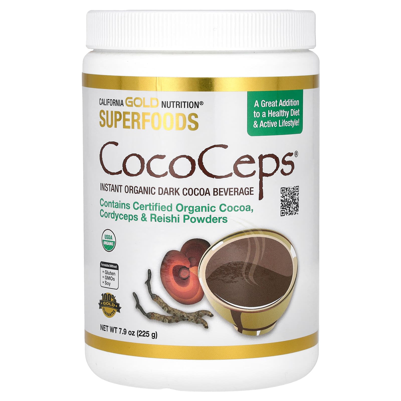 California Gold Nutrition Superfoods CocoCeps органическое какао кордицепс и рейши 225 г 793 унции 2290₽
