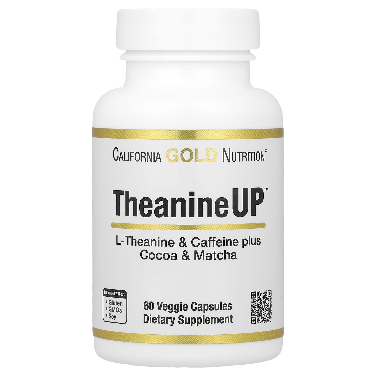 California Gold Nutrition TheanineUP сфокусированная энергия L-теанин и кофеин 60 растительных капсул 2190₽
