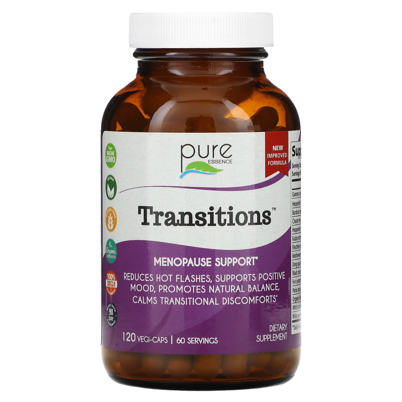 Pure Essence Transitions для поддержки менопаузы 120 растительных капсул 9790₽
