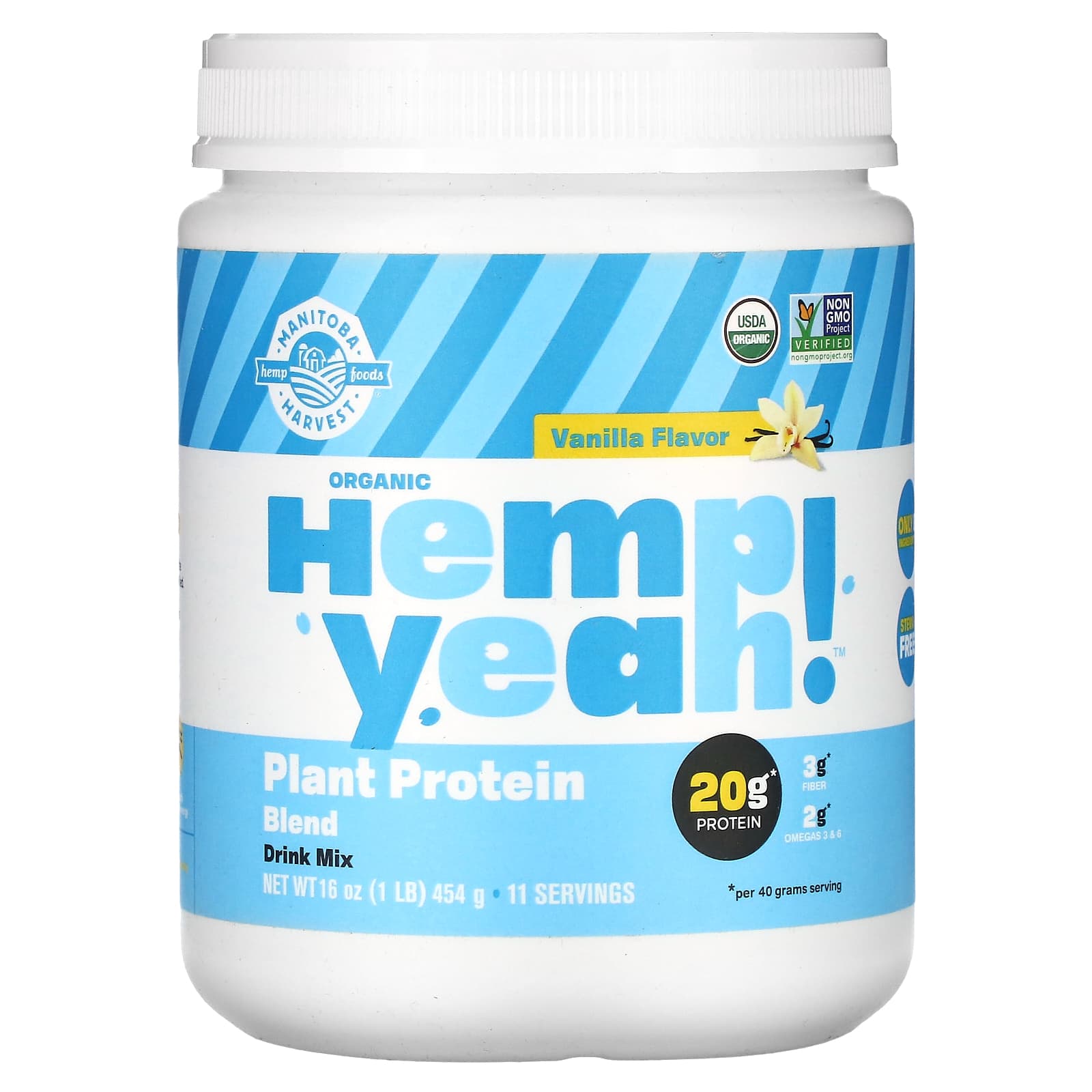 Manitoba Harvest органическая конопляная смесь растительных протеинов со вкусом ванили 454 г 1 фунт 3490₽