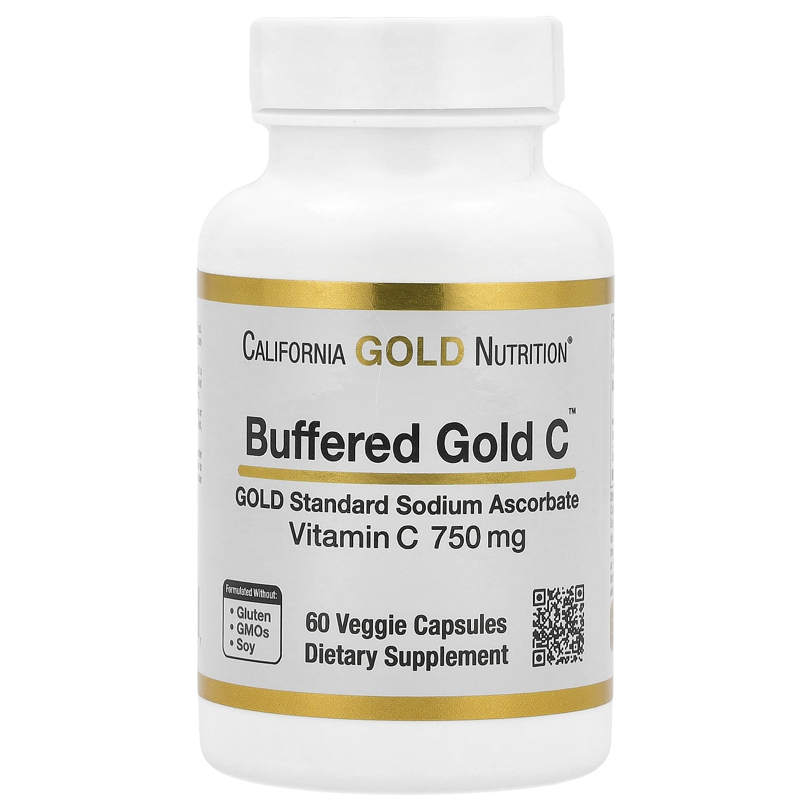 California Gold Nutrition Gold C GOLD Standard буферизованный витамин C аскорбат натрия 750 мг 60 растительных капсул 1690₽
