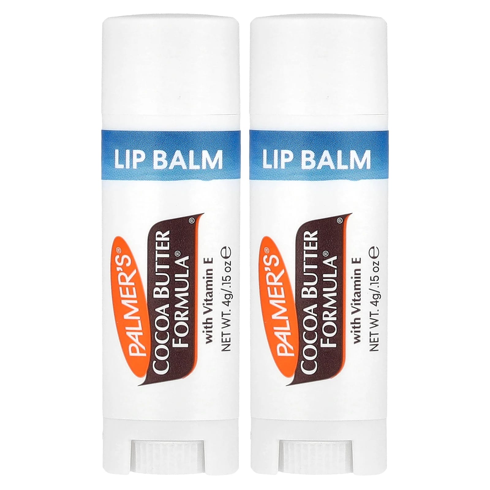 Palmers Cocoa Butter Formula с витамином E смягчающий и разглаживающий бальзам для губ 2 шт в упаковке 4 г 015 унции каждый 1490₽
