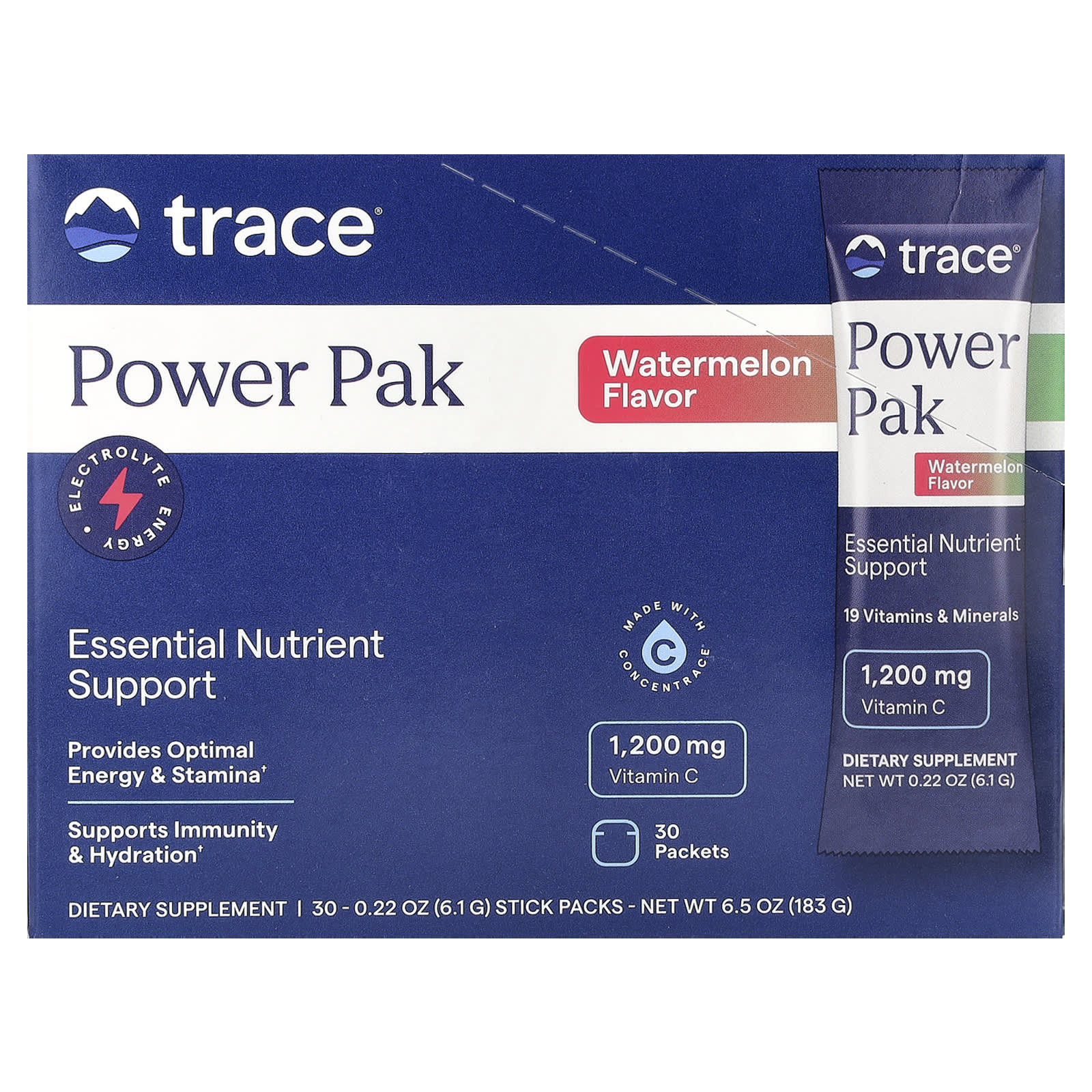 Trace Minerals PowerPak электролит для повышения выносливости арбуз 30 пакетиков по 55 г 019 унции 3390₽