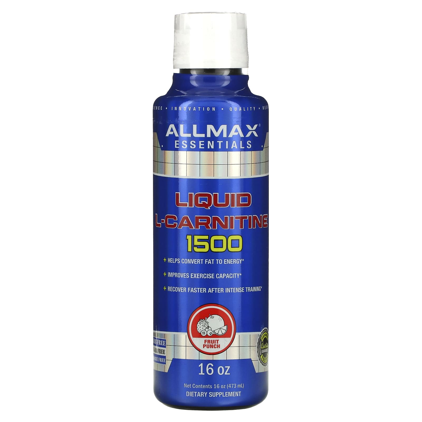 ALLMAX жидкий L-карнитин 1500 фруктовый пунш 473 мл 16 уний 2790₽