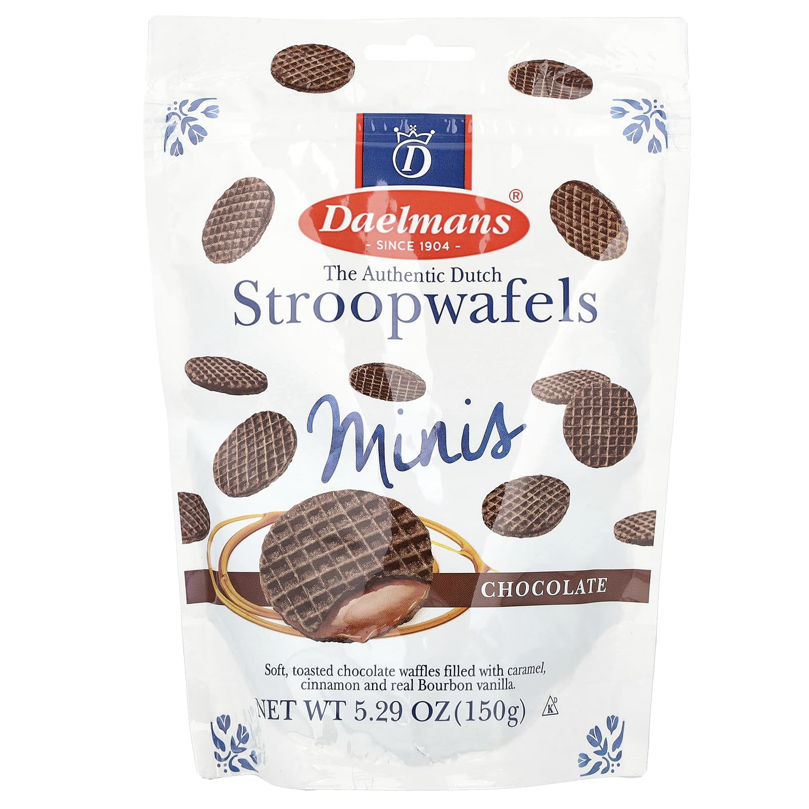 Daelmans Mini Stroopwafels шоколадная карамель 150 г 529 унции 1590₽