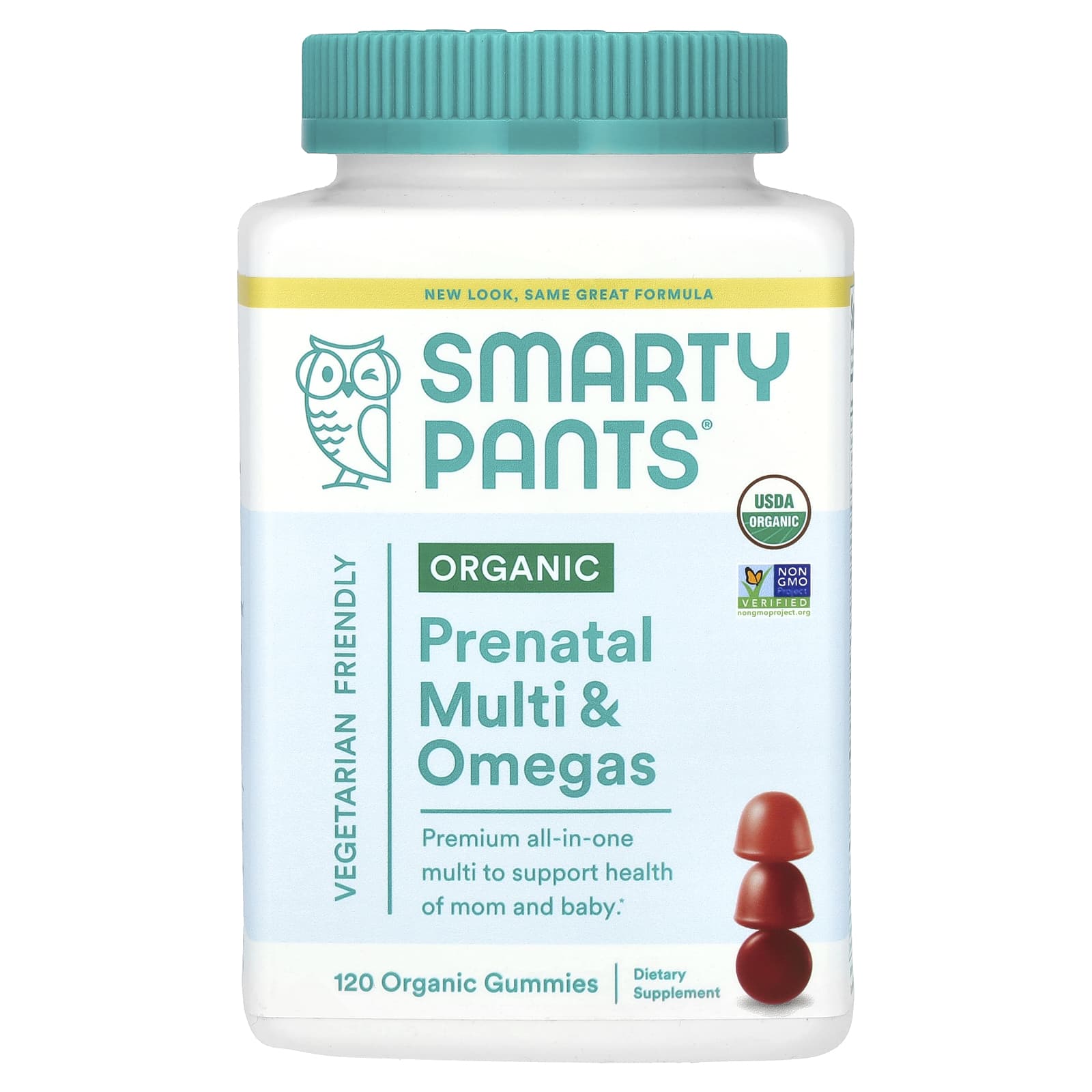 SmartyPants Organics пренатальный комплекс 120 вегетарианских жевательных таблеток 5990₽