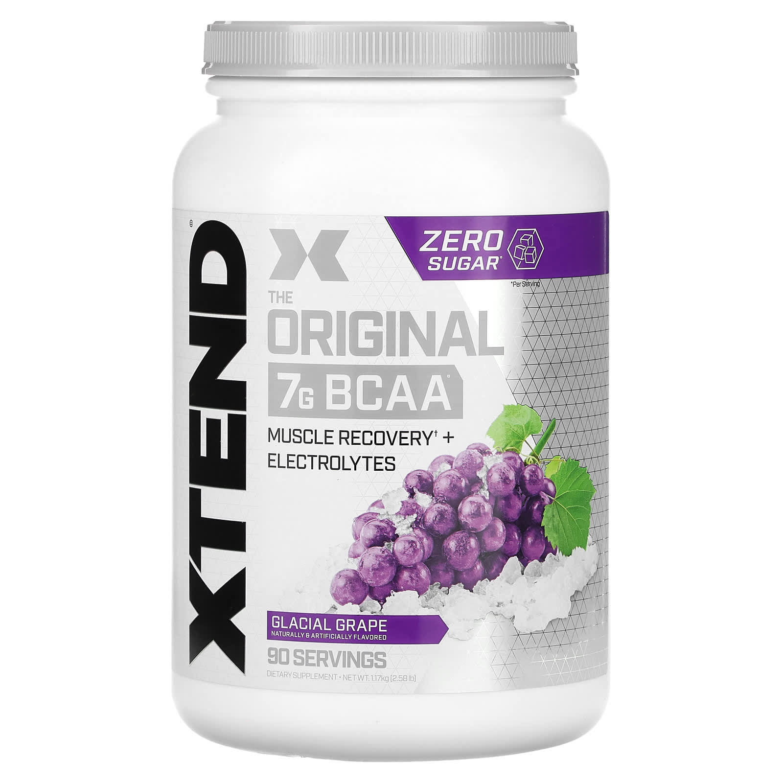 XTEND The Original добавка с содержанием 7 г аминокислот с разветвленной цепью BCAA со вкусом винограда 117 кг 258 фунта 12390₽