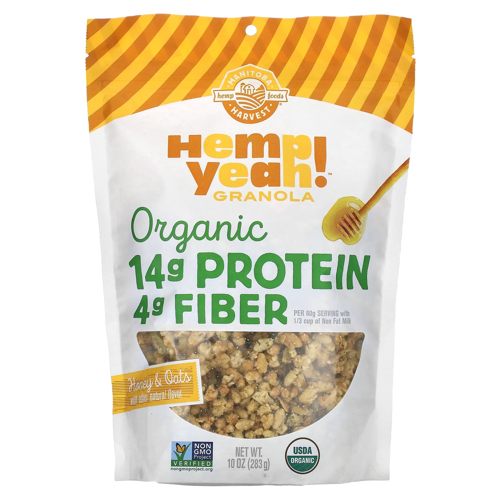 Manitoba Harvest Hemp Yet органическая гранола мед с овсяными хлопьями 283 г 10 унций 1690₽