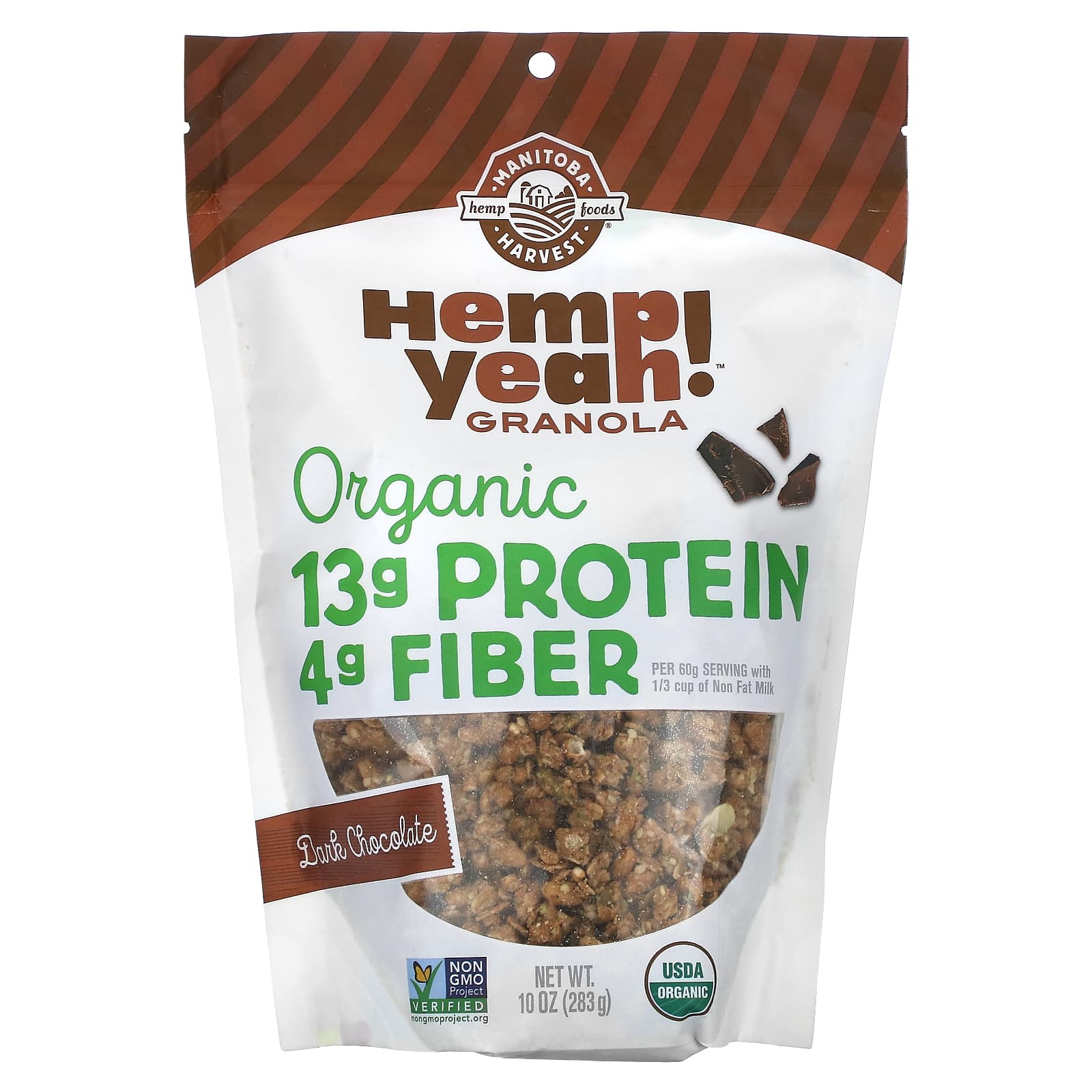 Manitoba Harvest Hemp Yet органическая гранола темный шоколад 283 г 10 унций 1690₽