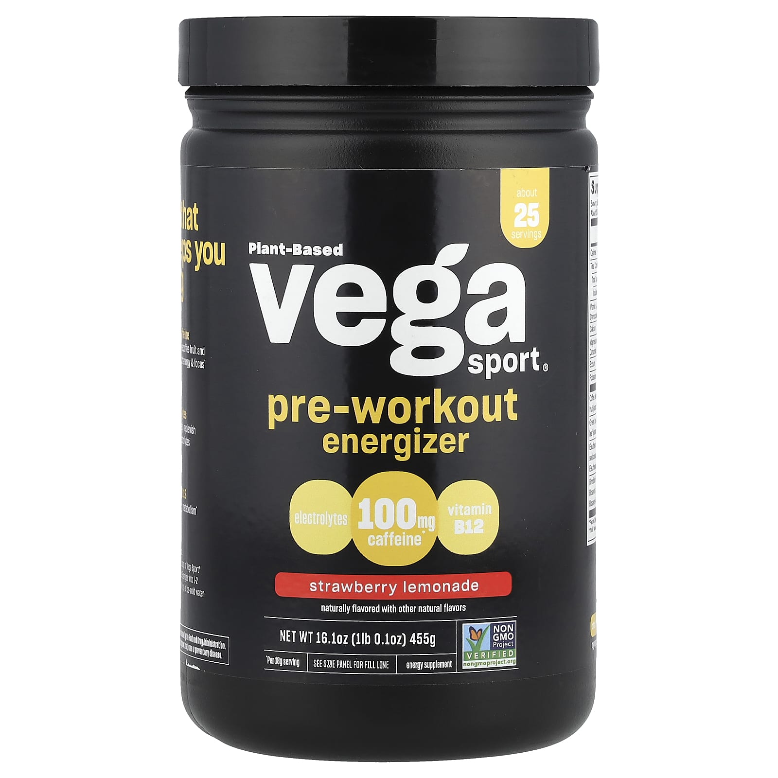 Vega Sport растительный энергетик премиального качества со вкусом клубничного лимонада 455 г 161 унции 5490₽
