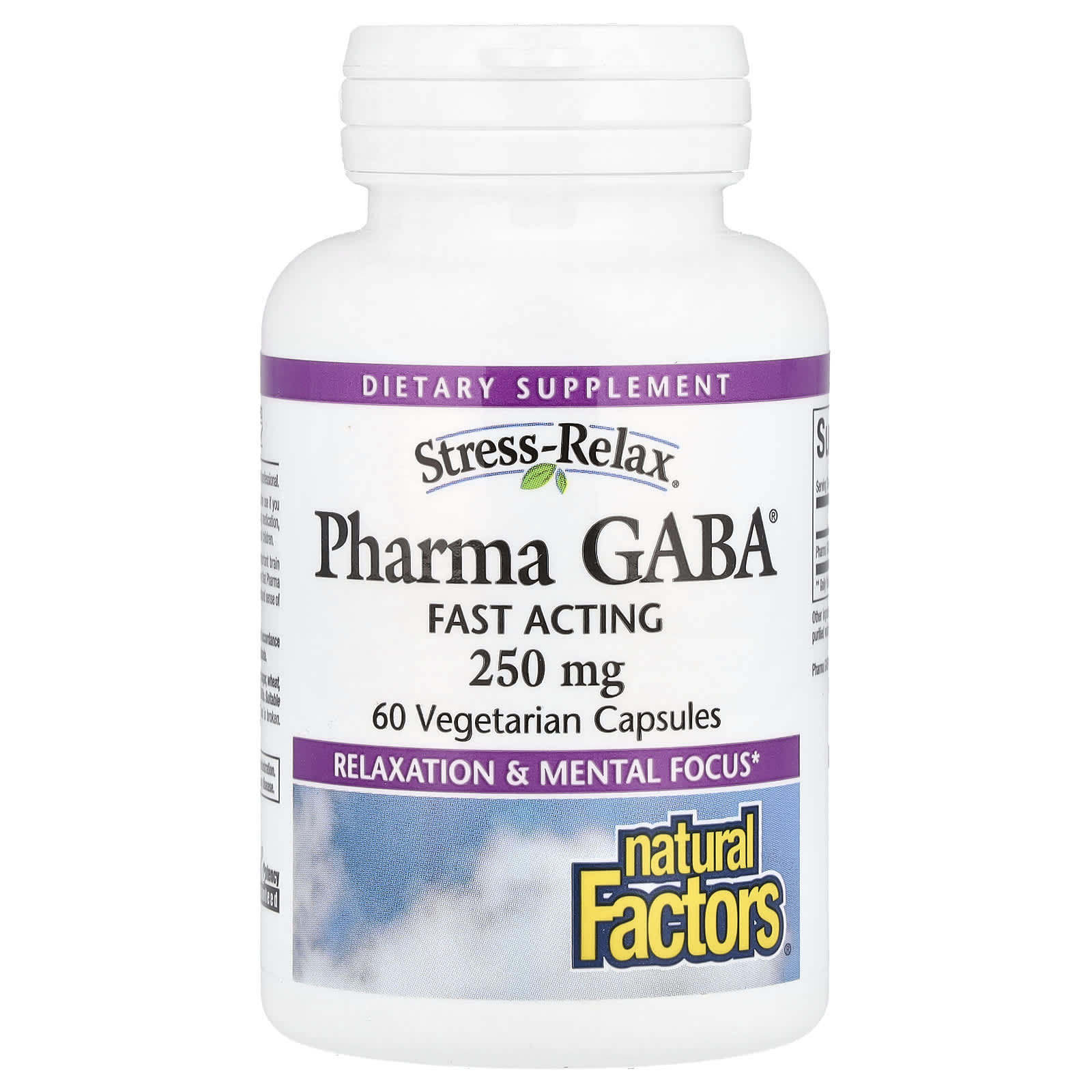 Natural Factors Stress-Relax Pharma GABA 250 мг 60 вегетарианских капсул 6690₽