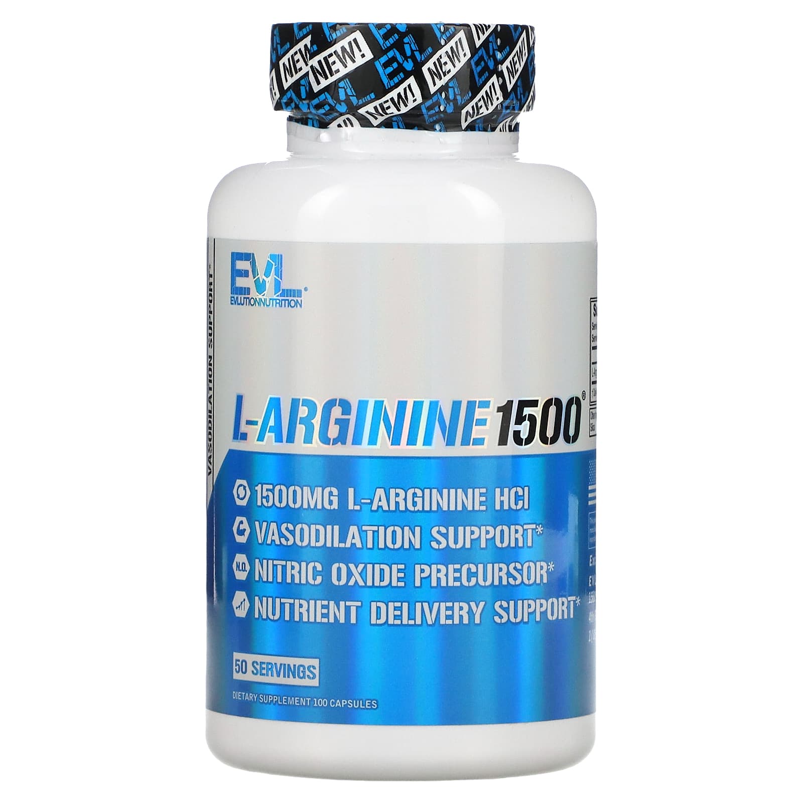 EVLution Nutrition L-Arginine1500 L-аргинин 1500 мг 100 капсул 750 мг в 1 капсуле 2190₽