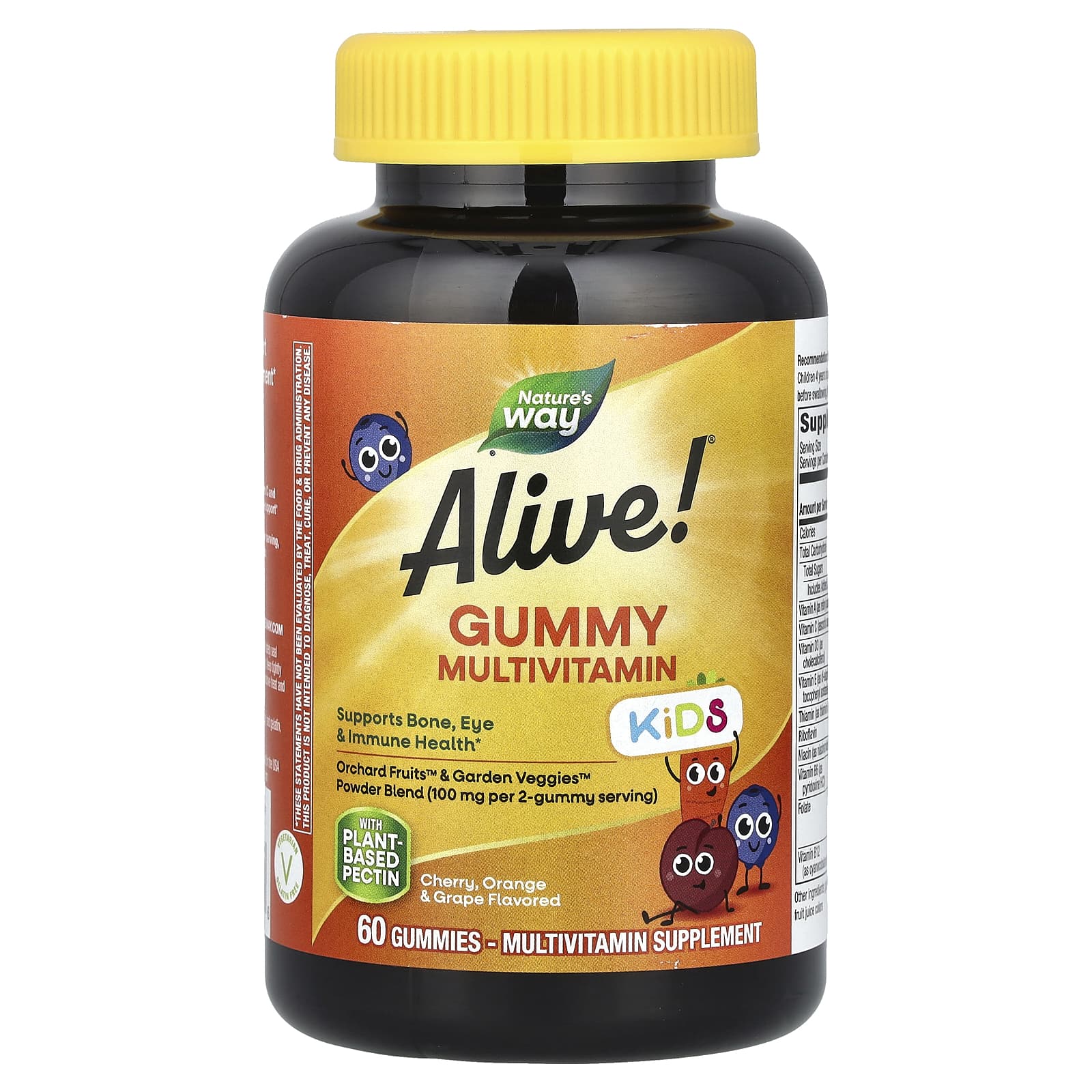 Natures Way Alive Для детей жевательные мультивитамины вишня апельсин и виноград 60 жевательных таблеток 1890₽