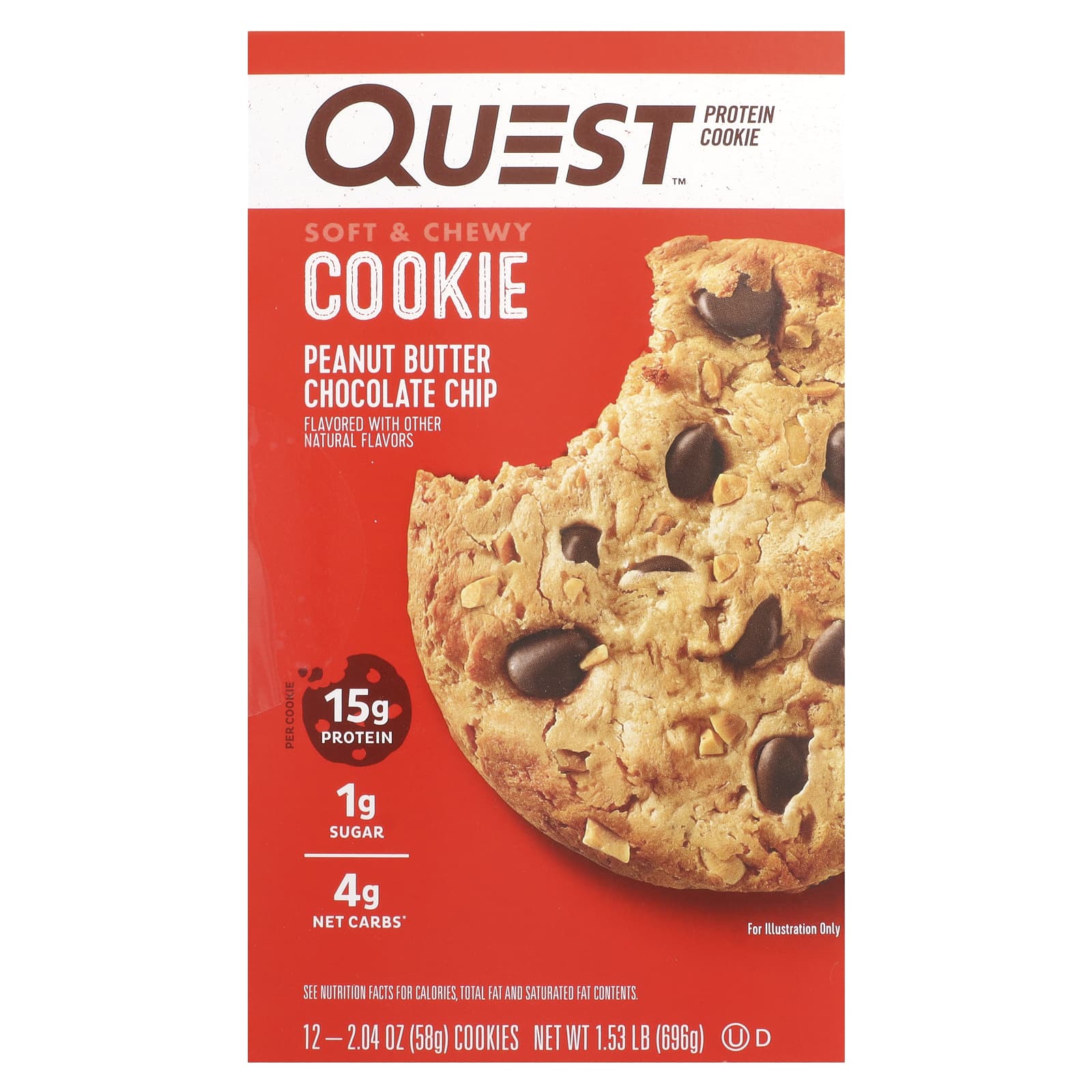 Quest Nutrition Protein Cookie арахисовая паста с шоколадной крошкой 12 печений 58 г 204 унции 5390₽
