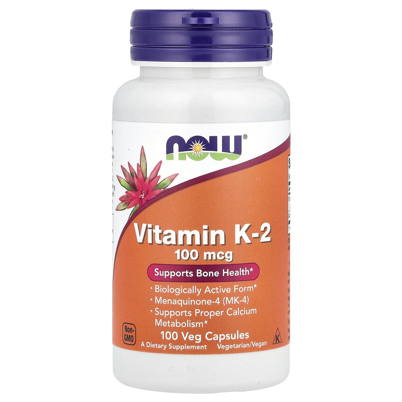 NOW Foods Витамин K2 100 мкг 100 растительных капсул 2190₽