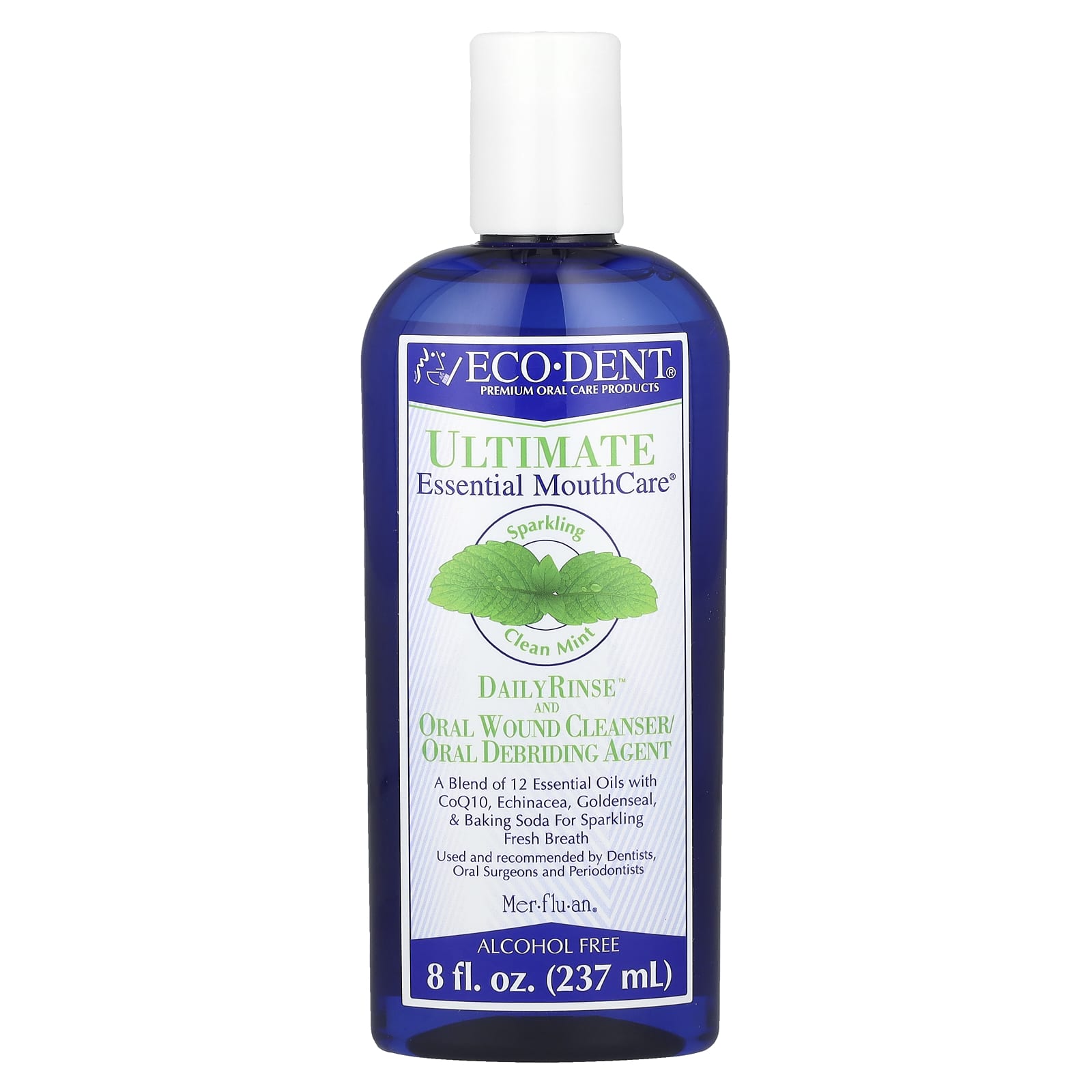 Eco-Dent Комплексная необходимая защита и лечение для полости рта ежедневное полоскание и очищение Sparkling Clean Mint 8 ж унц 237 мл 2090₽