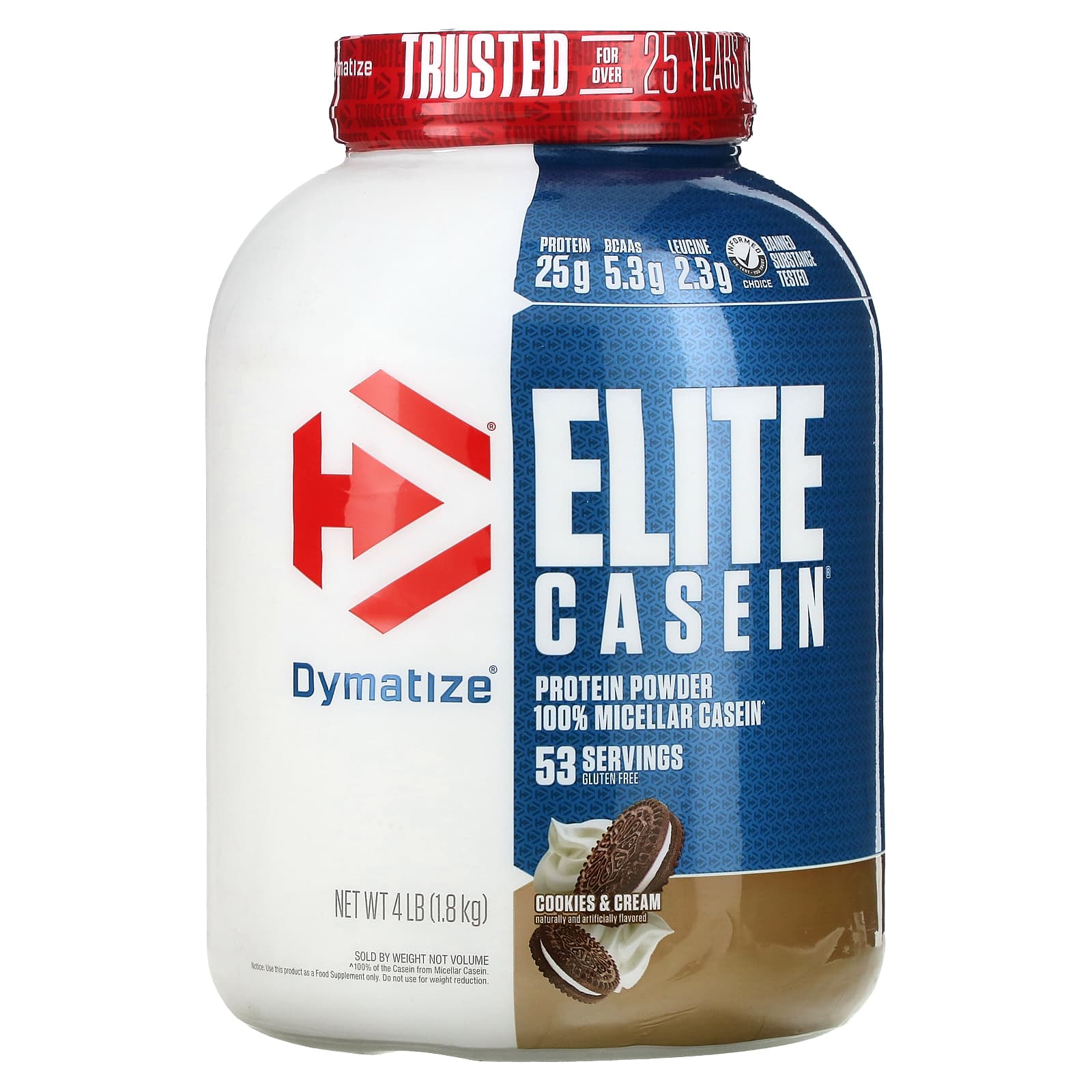 Dymatize Elite Casein казеин со вкусом печенья и сливок 18 кг 4 фунта 15290₽