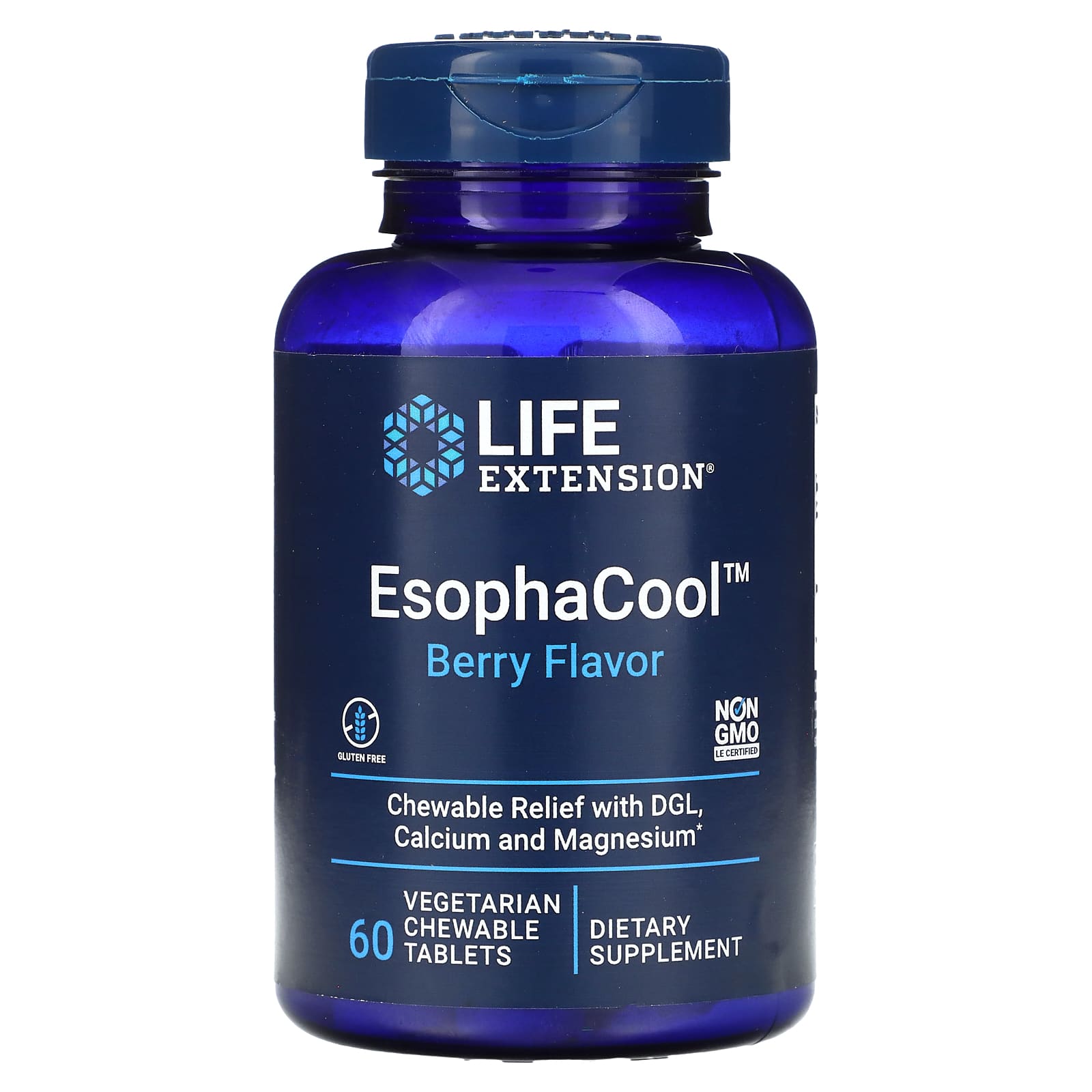 Life Extension EsophaCool с ягодным вкусом 60 вегетарианских жевательных таблеток 1990₽