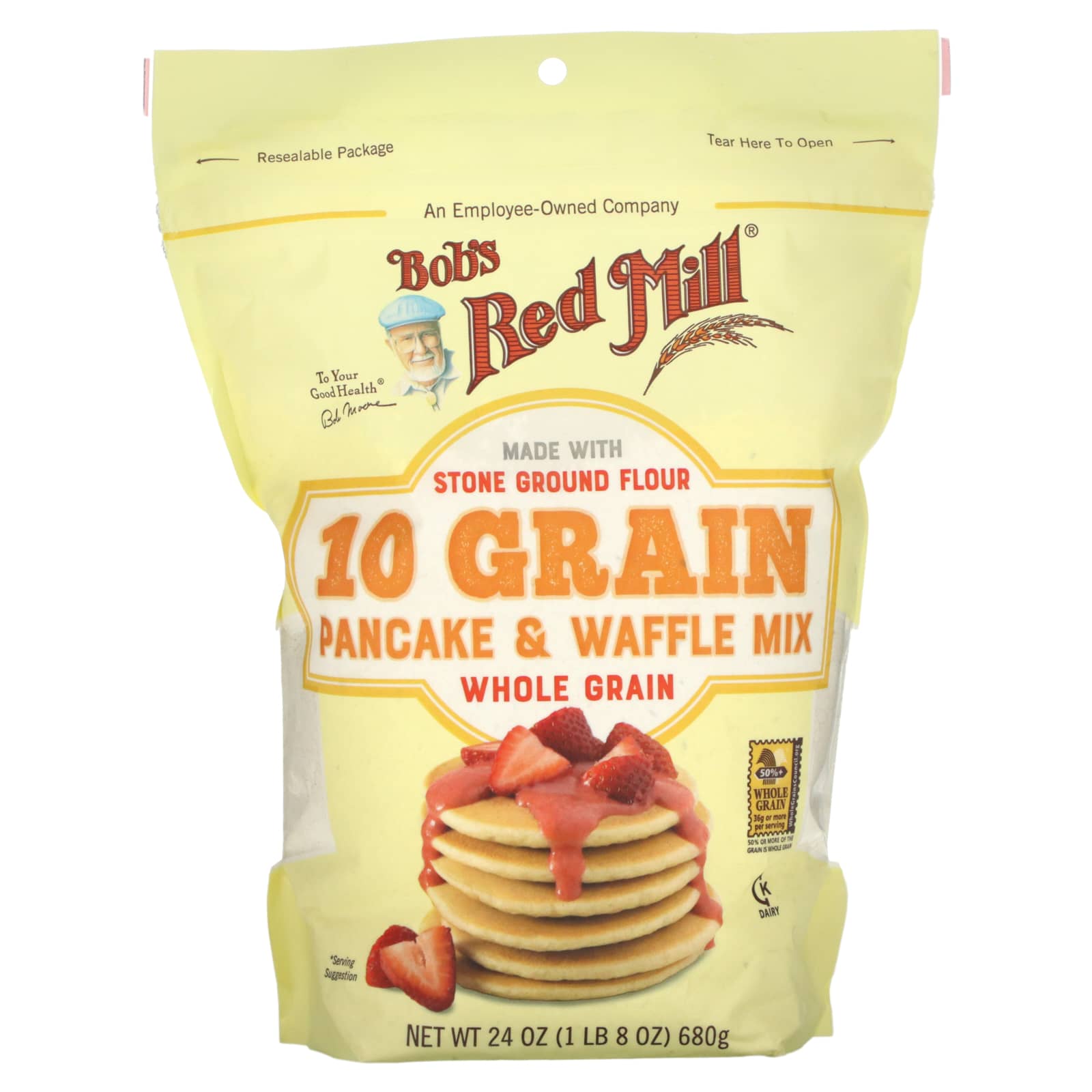 Bobs Red Mill Смесь для блинов и вафель из 10 злаков цельнозерновые 680 г 24 унции 1590₽