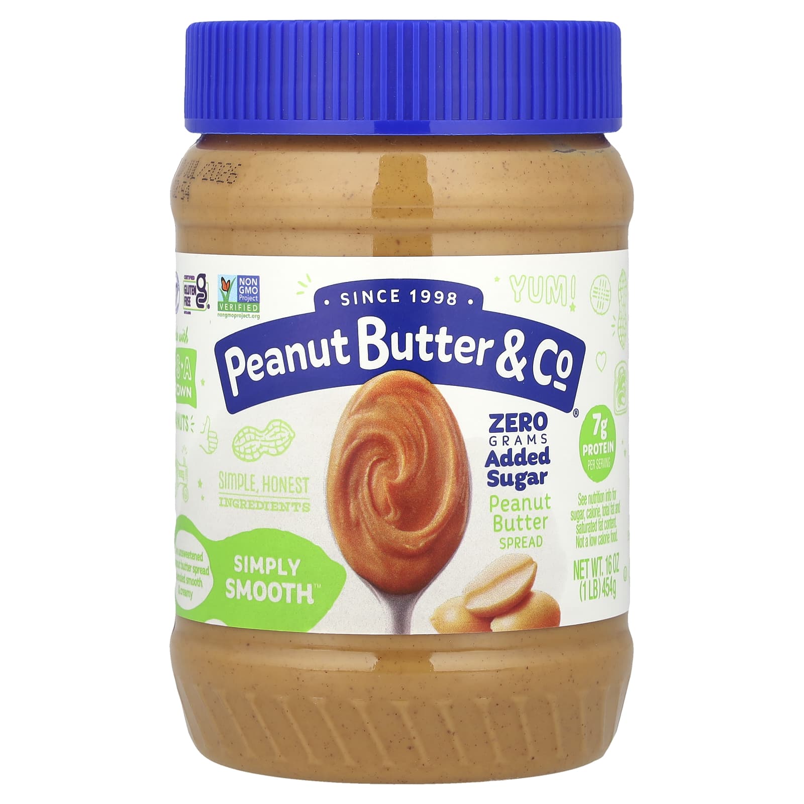 Peanut Butter - Co Simply Smooth арахисовая паста без добавления сахара 454 г 16 унций 1690₽